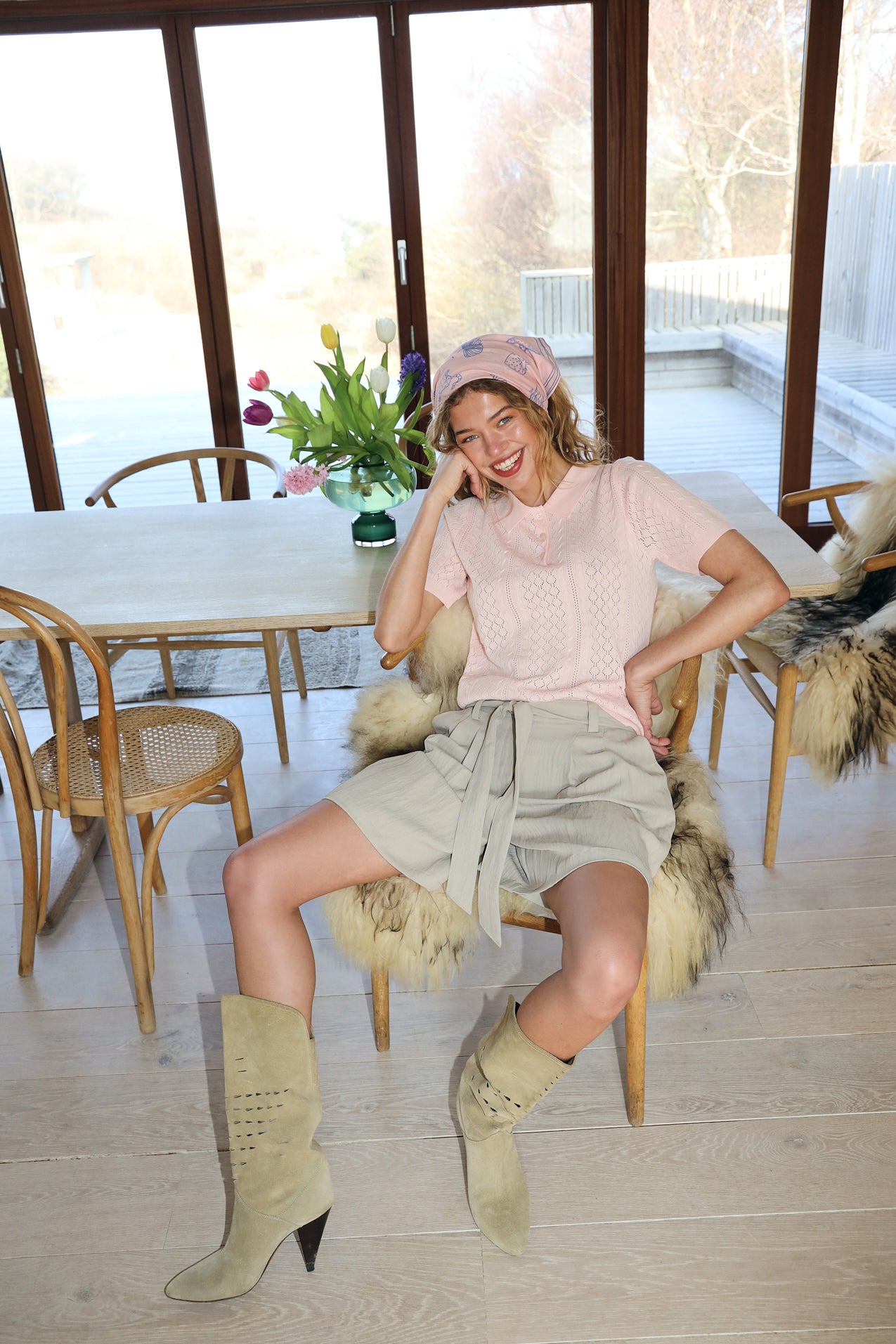 AlaiaLL Strik Polo - Lyserød