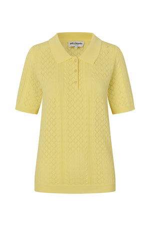 Lollys Laundry AlaiaLL Strik Polo T-shirt Neongul