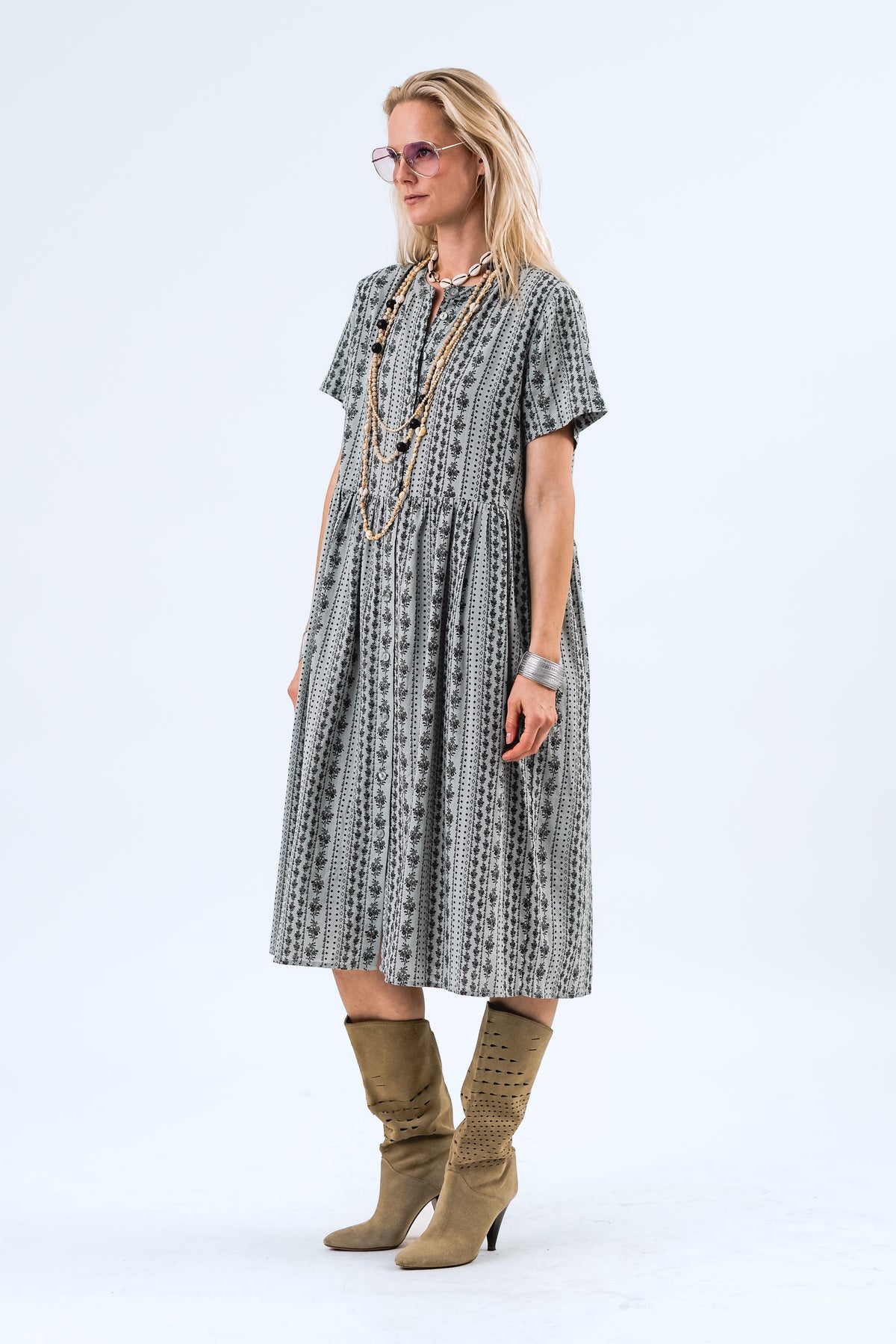 Lollys Laundry AliyaLL Midi Kjole Dress Støvet grøn