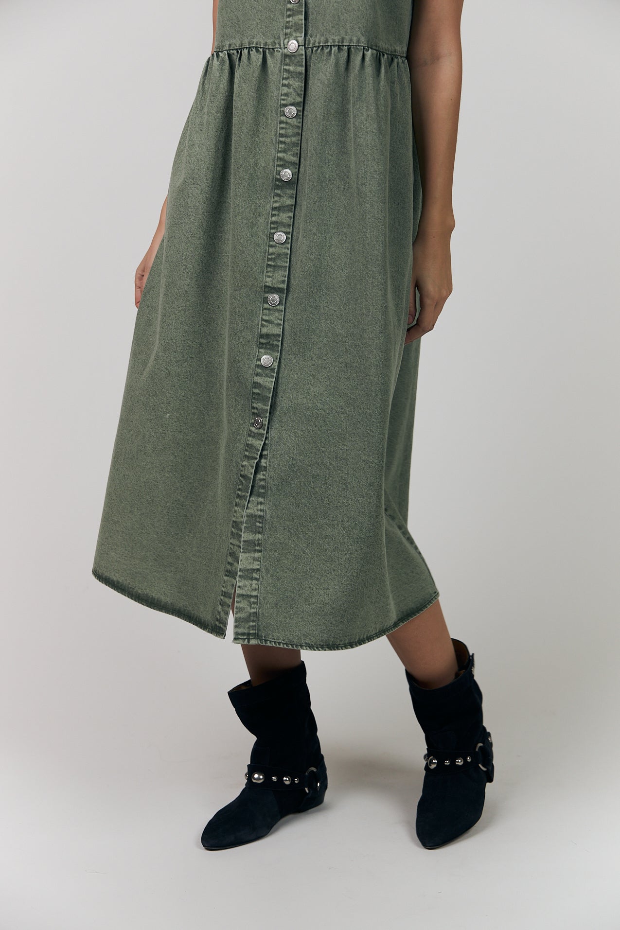 Lollys Laundry AliyaLL Midi Kjole Dress Støvet grøn