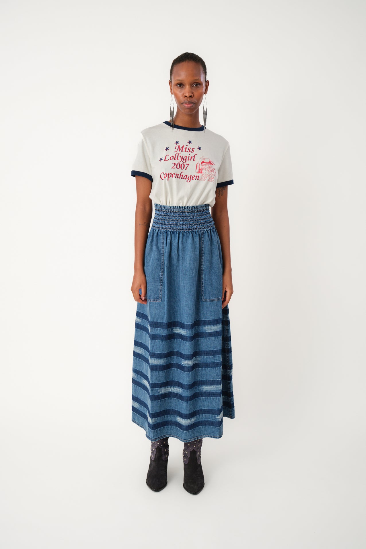 Lollys Laundry AmondLL Maxi Nederdel Skirt 20 Blue