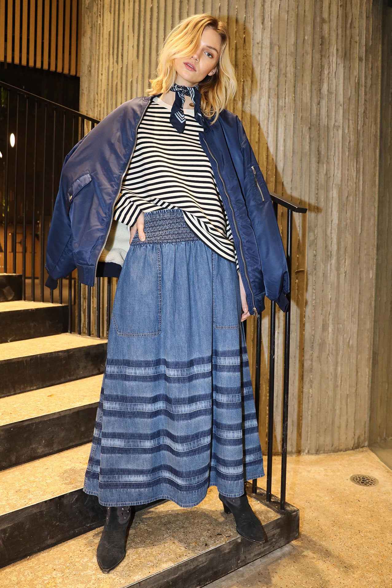 Lollys Laundry AmondLL Maxi Nederdel Skirt 20 Blue