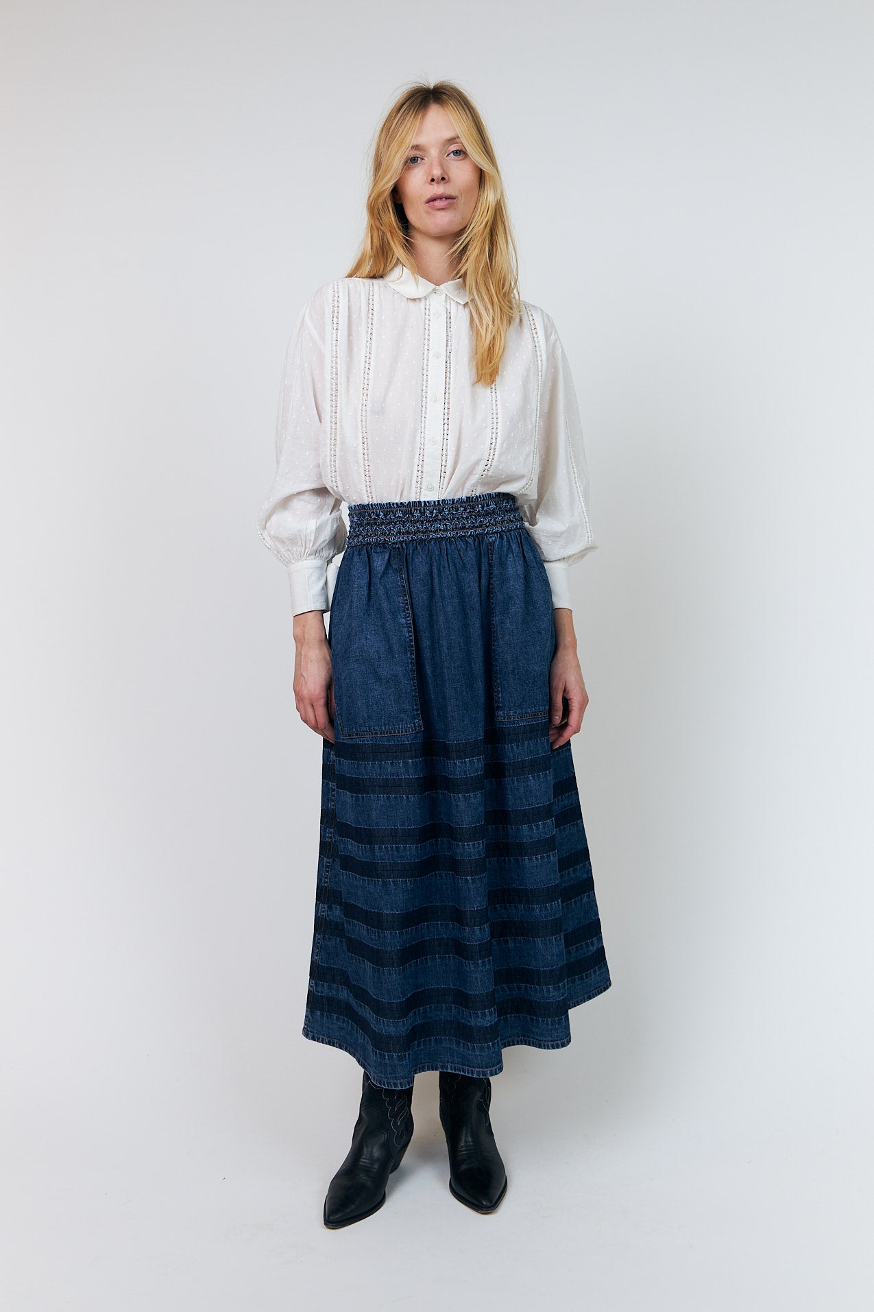 Lollys Laundry AmondLL Maxi Nederdel Skirt Blå