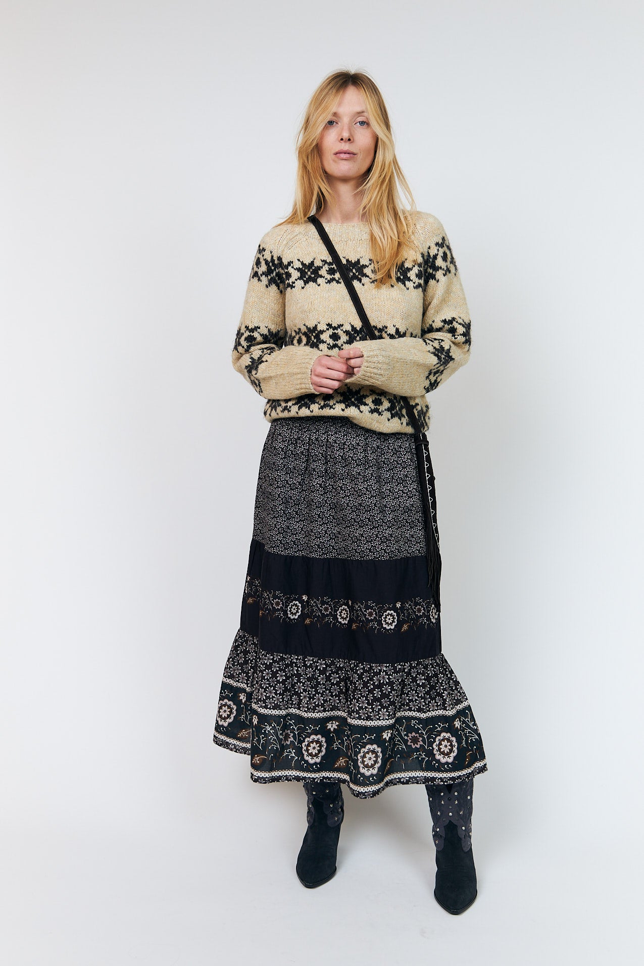 Lollys Laundry AmondLL Midi Nederdel Skirt Mørkebrun