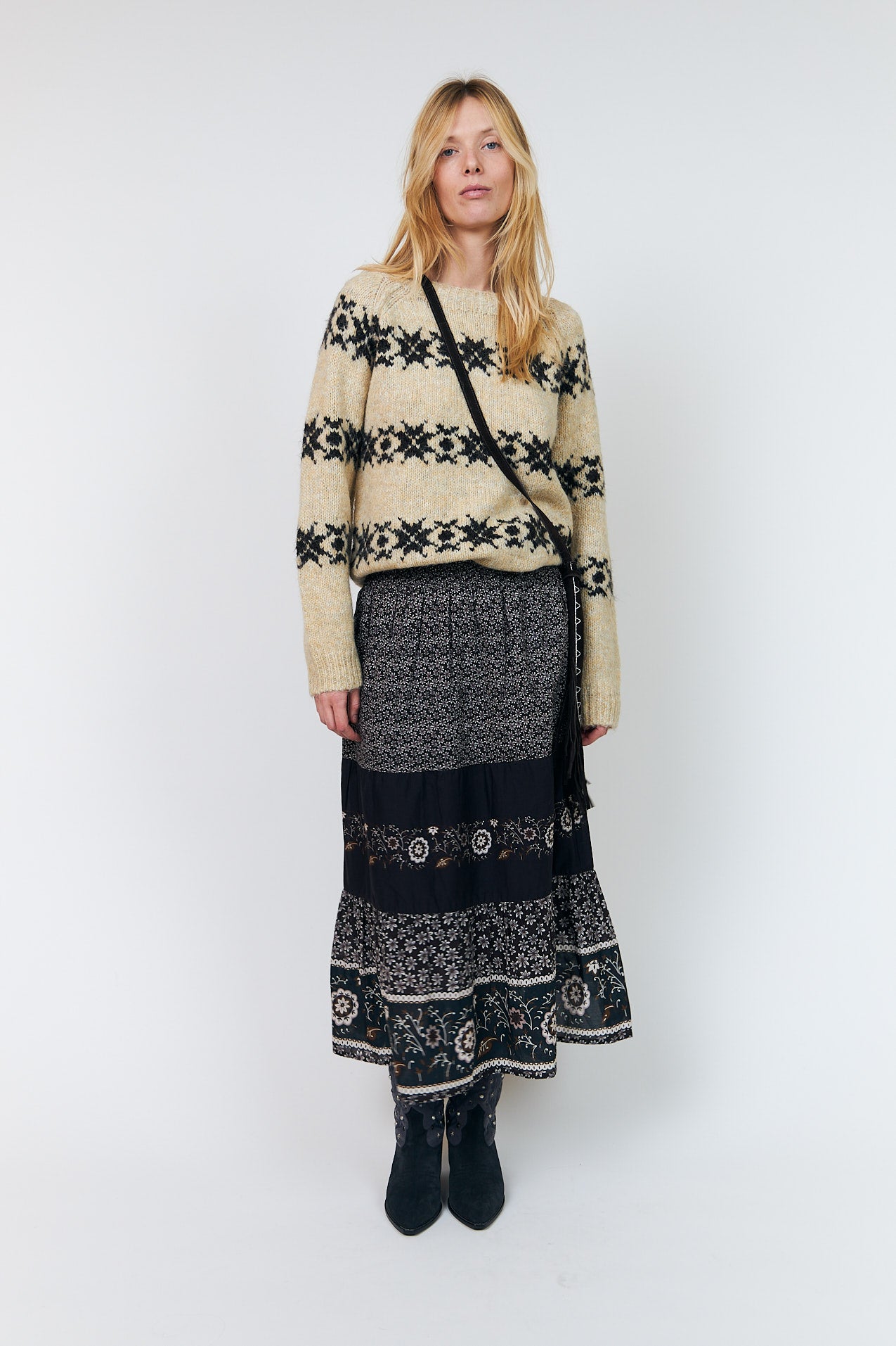 Lollys Laundry AmondLL Midi Nederdel Skirt Mørkebrun