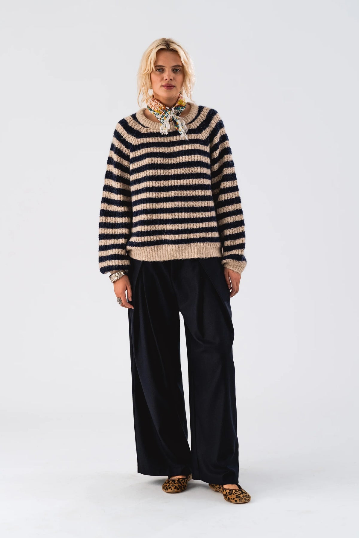 Lollys Laundry BinaLL Strik Jumper Jumper Mørkeblå