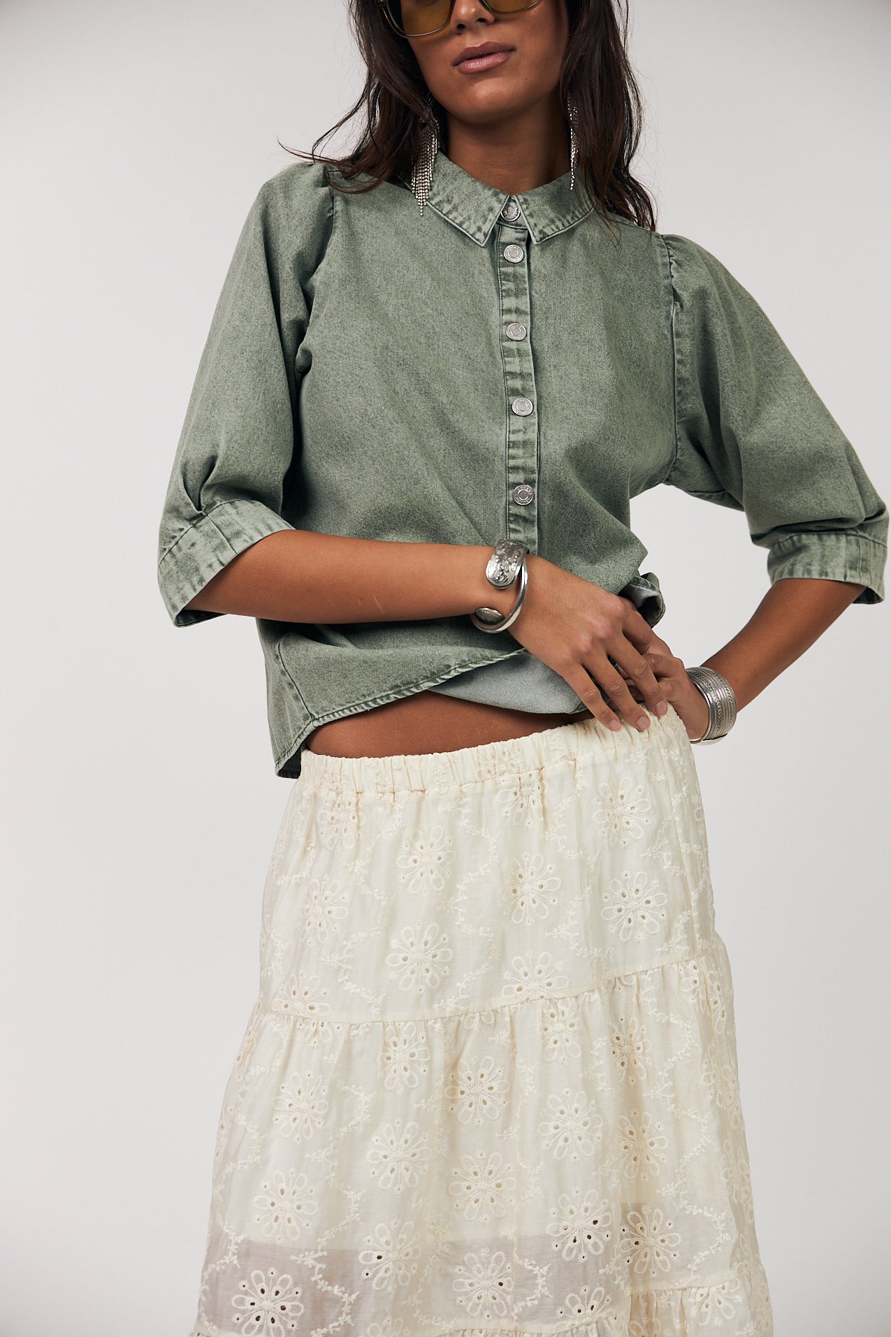 Lollys Laundry BonoLL Skjorte Shirt 49 49 Dusty Green