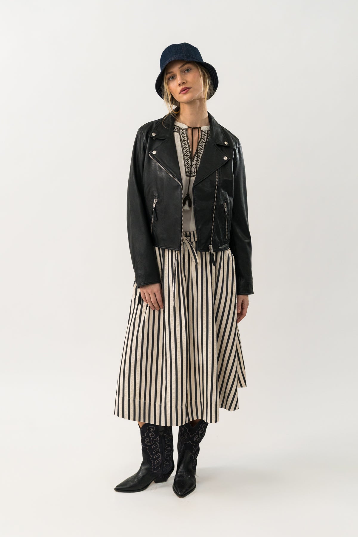 Lollys Laundry BristolLL Midi Nederdel Skirt Striber