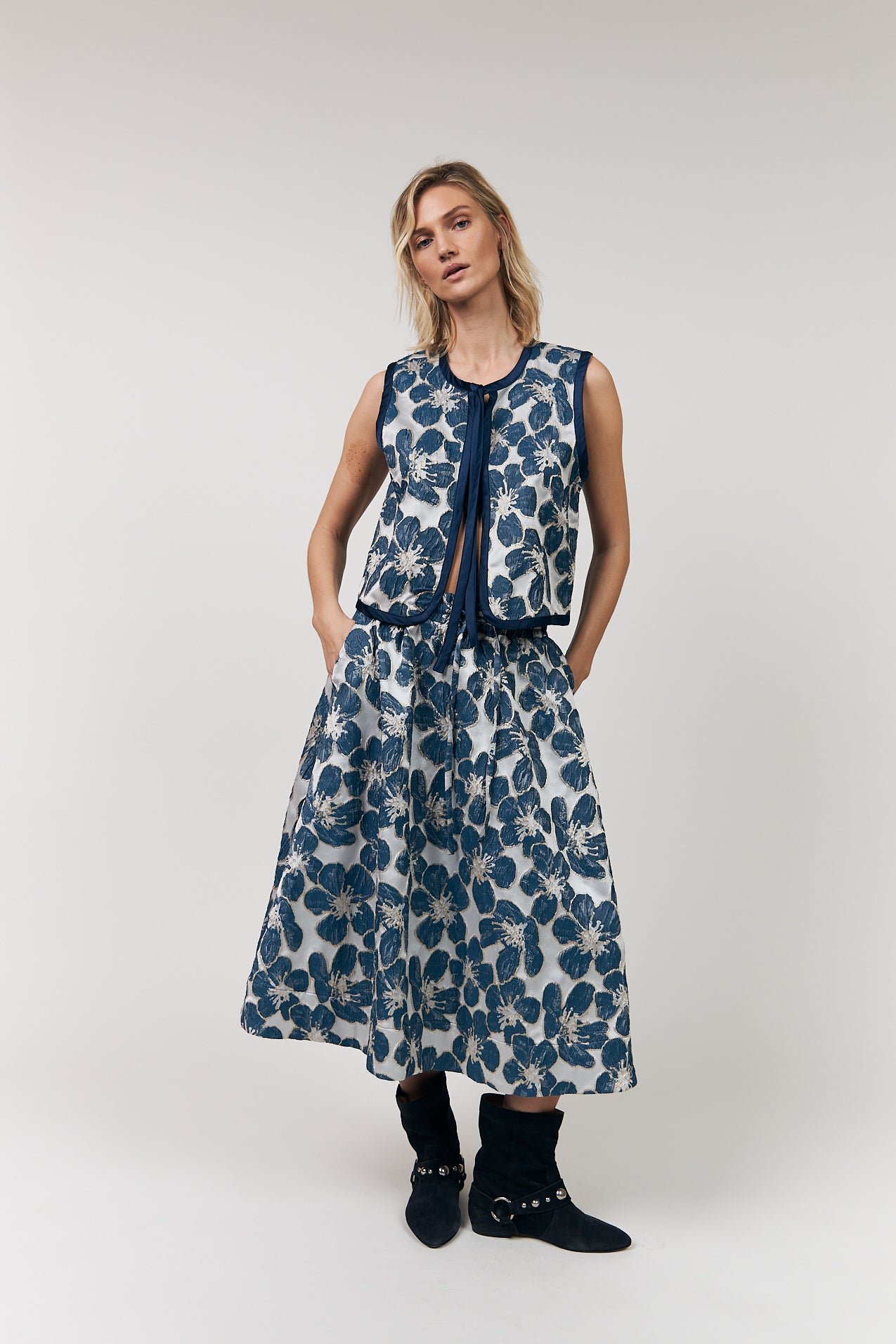 BristolLL Midi Nederdel - Blue