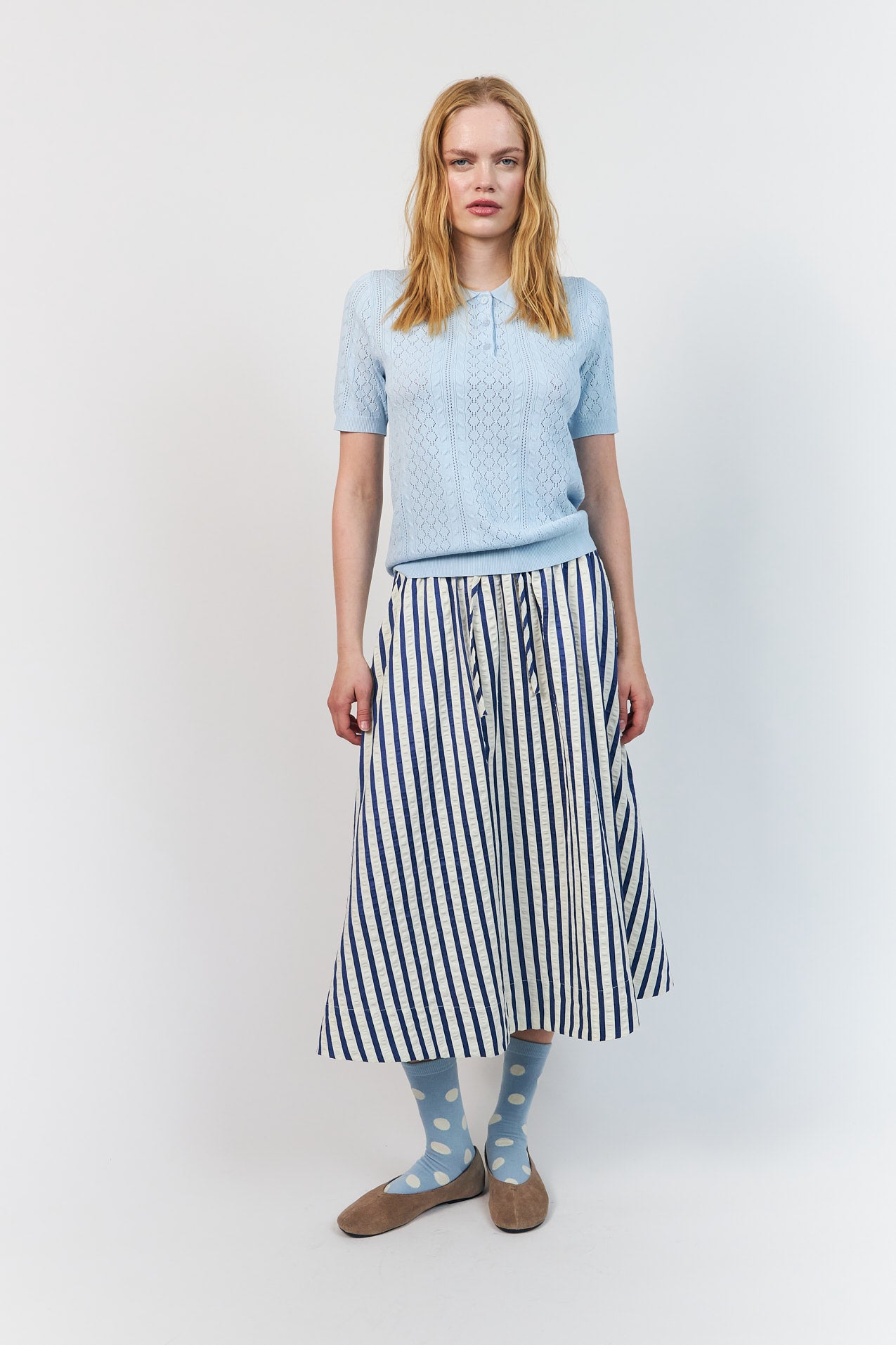Lollys Laundry BristolLL Midi Nederdel Skirt Blå