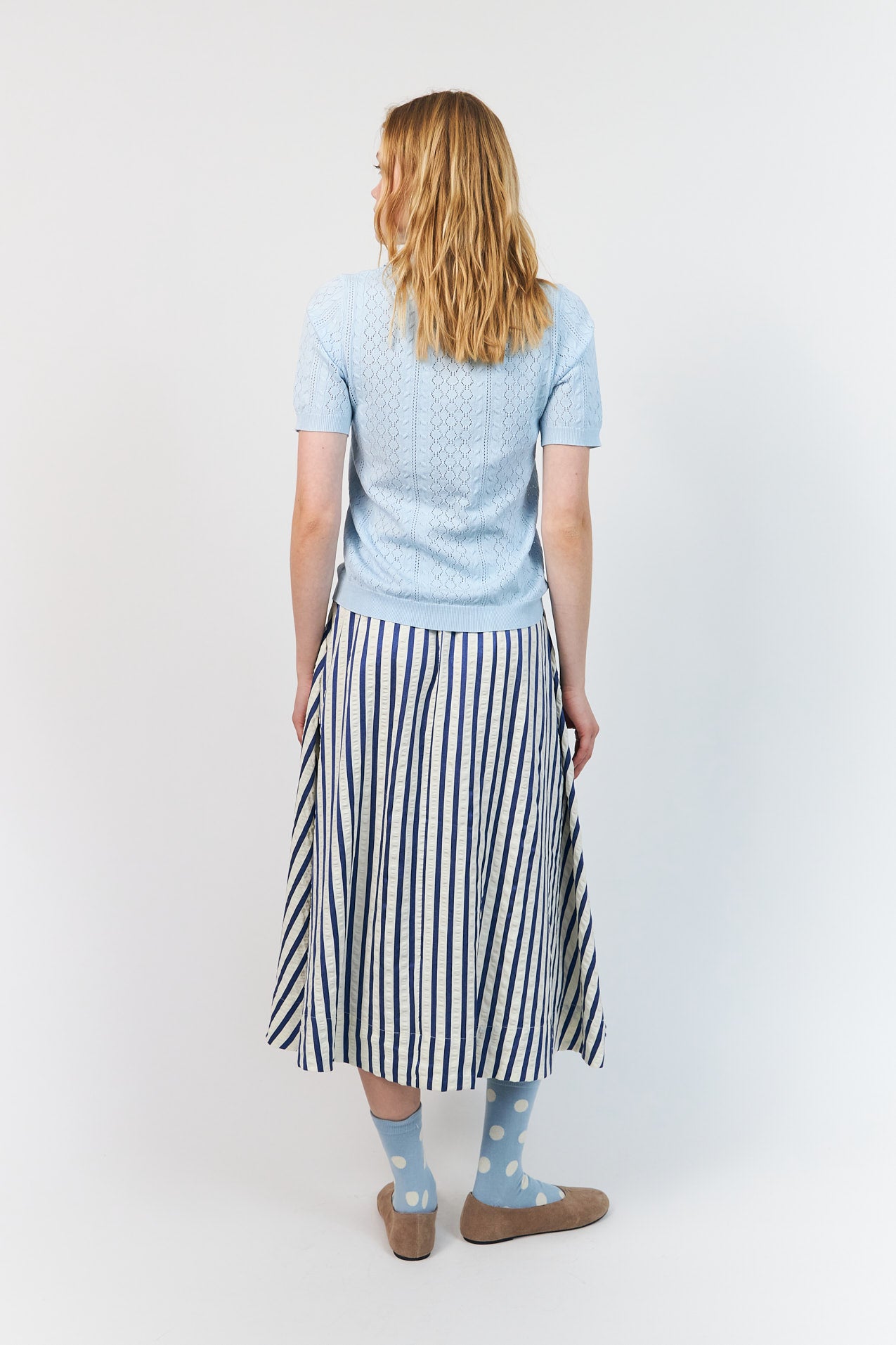 Lollys Laundry BristolLL Midi Nederdel Skirt Blå