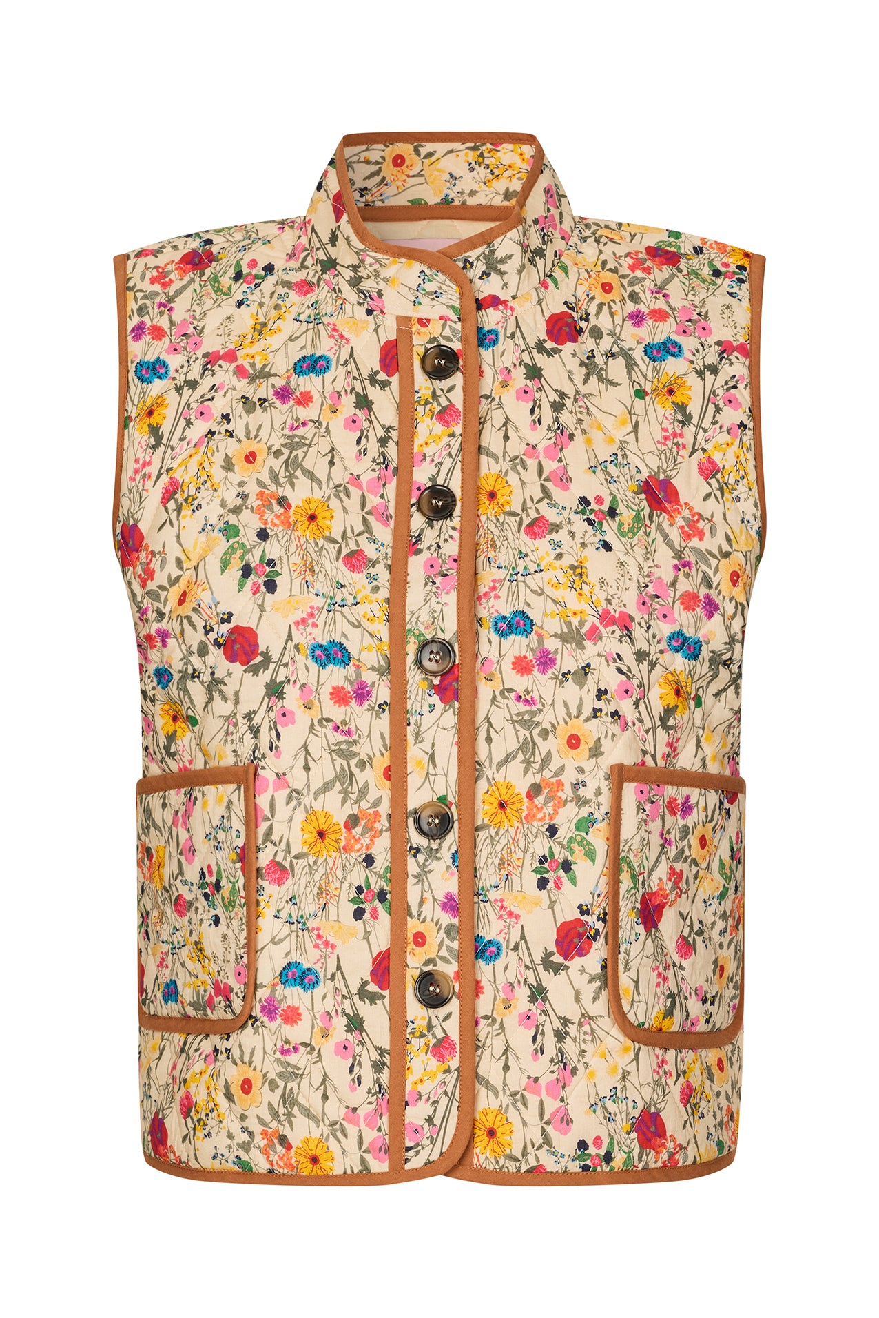CairoLL Quiltet Vest - Blomsterprint