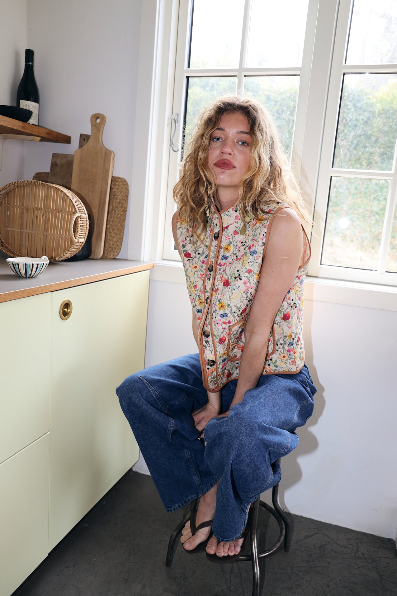 CairoLL Quiltet Vest - Blomsterprint