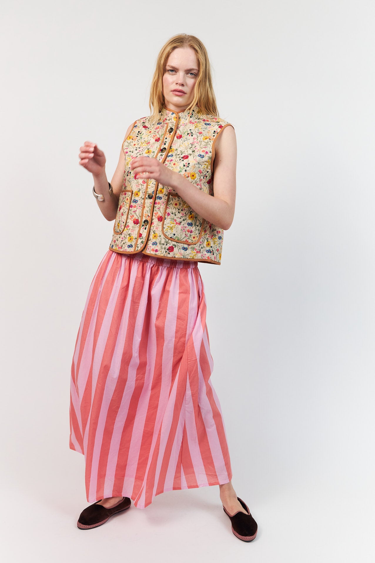 CairoLL Quiltet Vest - Blomsterprint