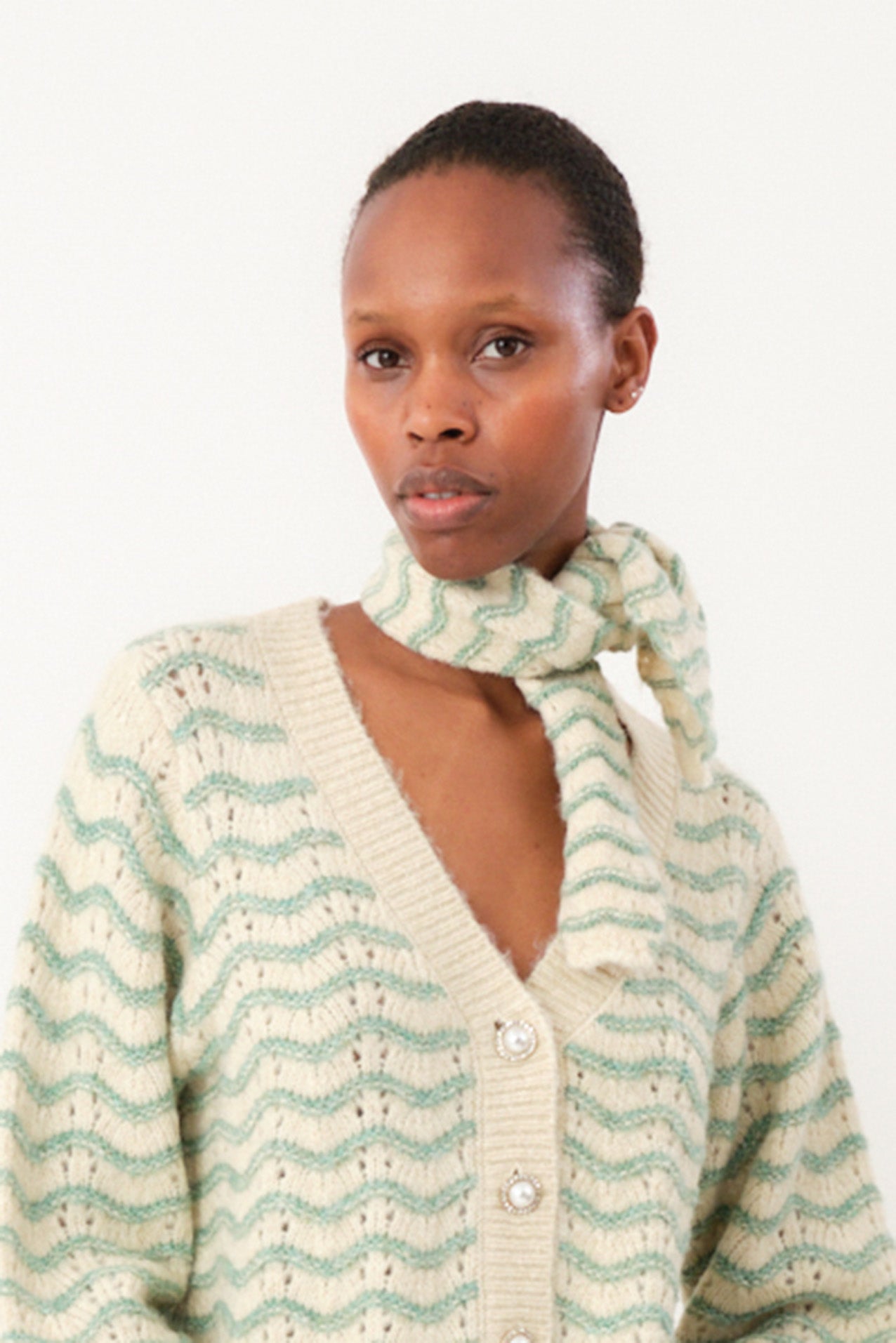 CallieLL Strik Tørklæde - Dusty Green