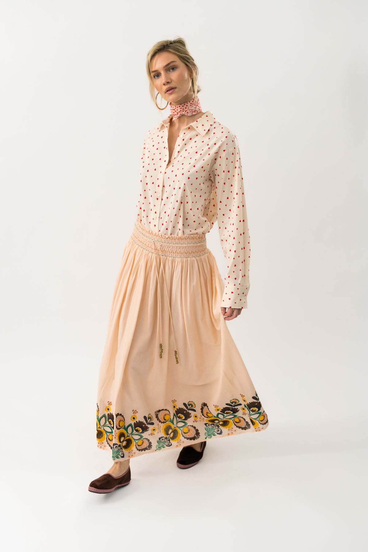 Lollys Laundry CassieLL Maxi Nederdel Skirt Støvet rosa