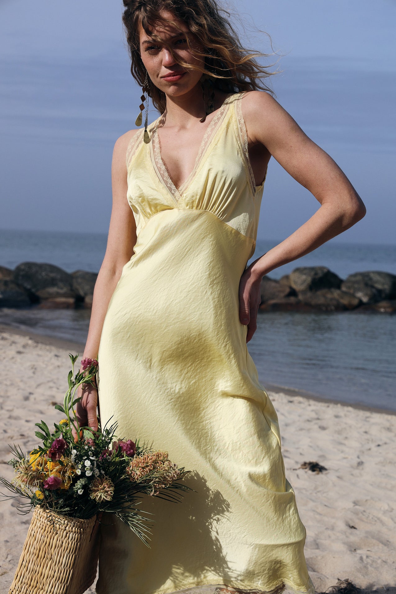 Lollys Laundry ClariLL Midi Kjole Dress Lysegul