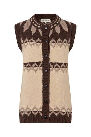 Lollys Laundry CleoLL Strikvest Vest Creme