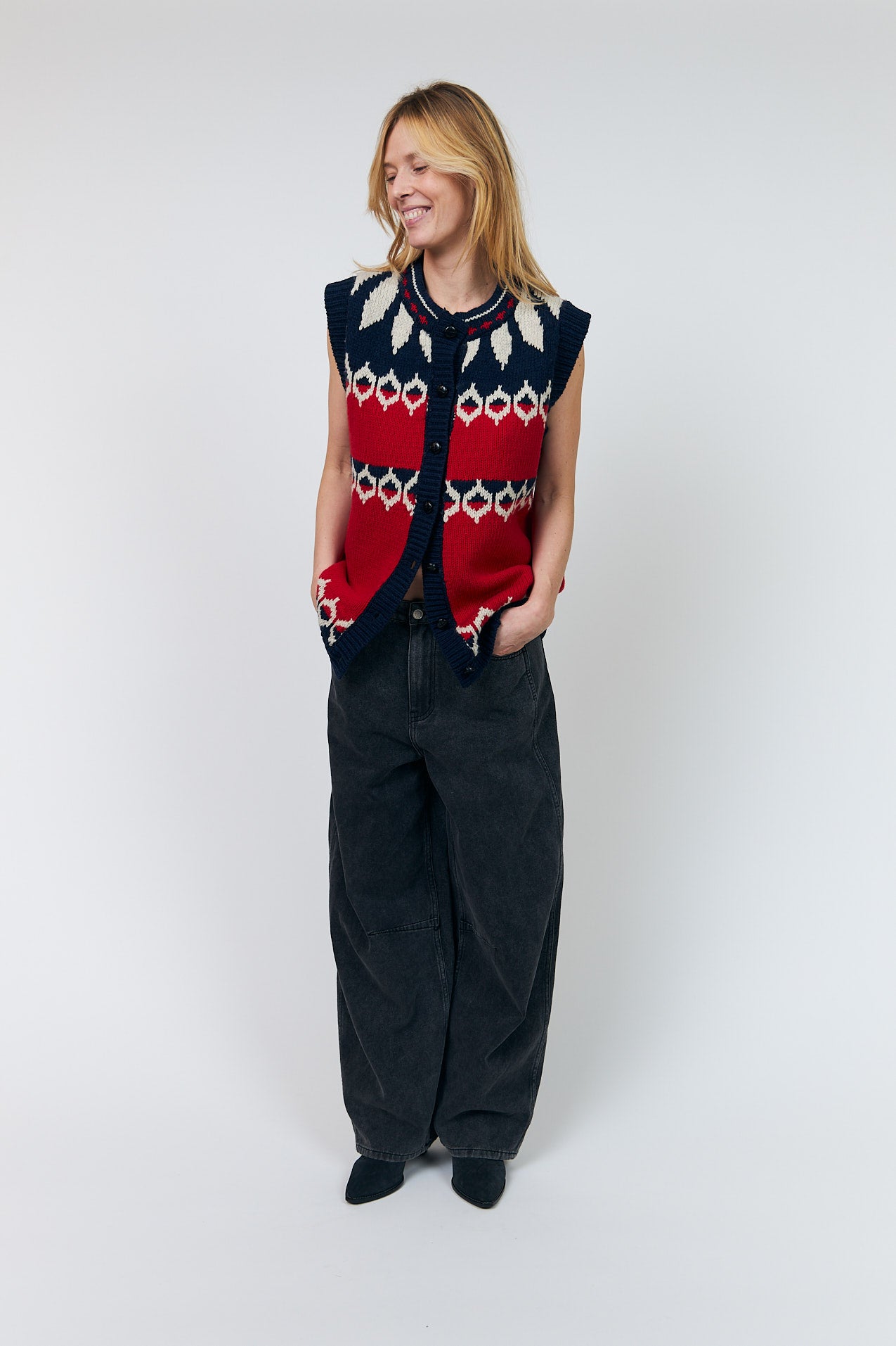 Lollys Laundry CleoLL Strikvest Vest Rød