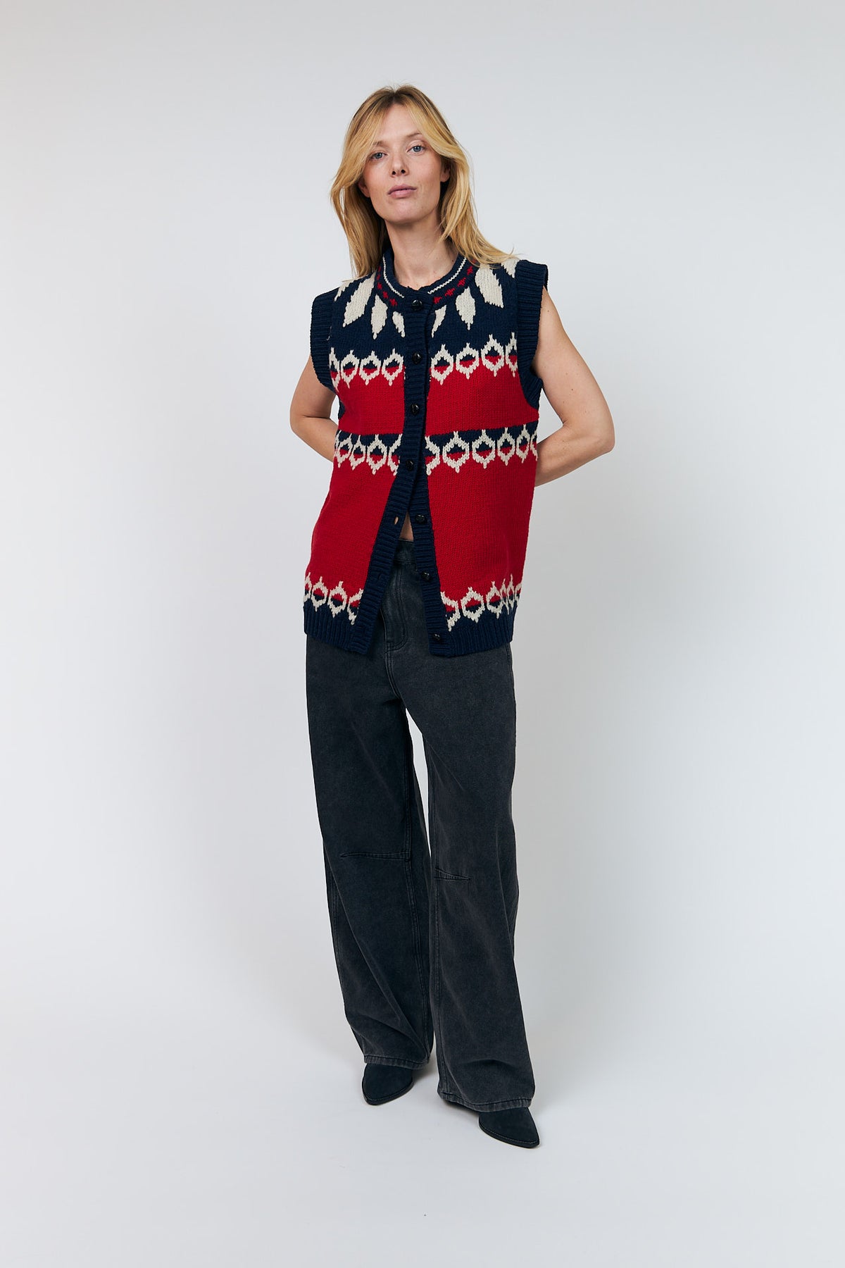 Lollys Laundry CleoLL Strikvest Vest Rød