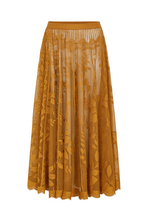 Lollys Laundry CollinL Maxi Nederdel Skirt Rustbrun