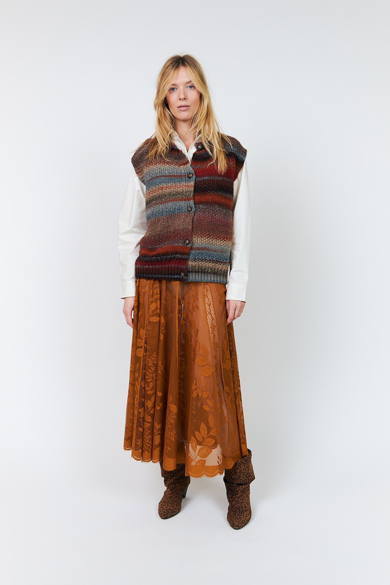 Lollys Laundry CollinL Maxi Nederdel Skirt Rustbrun