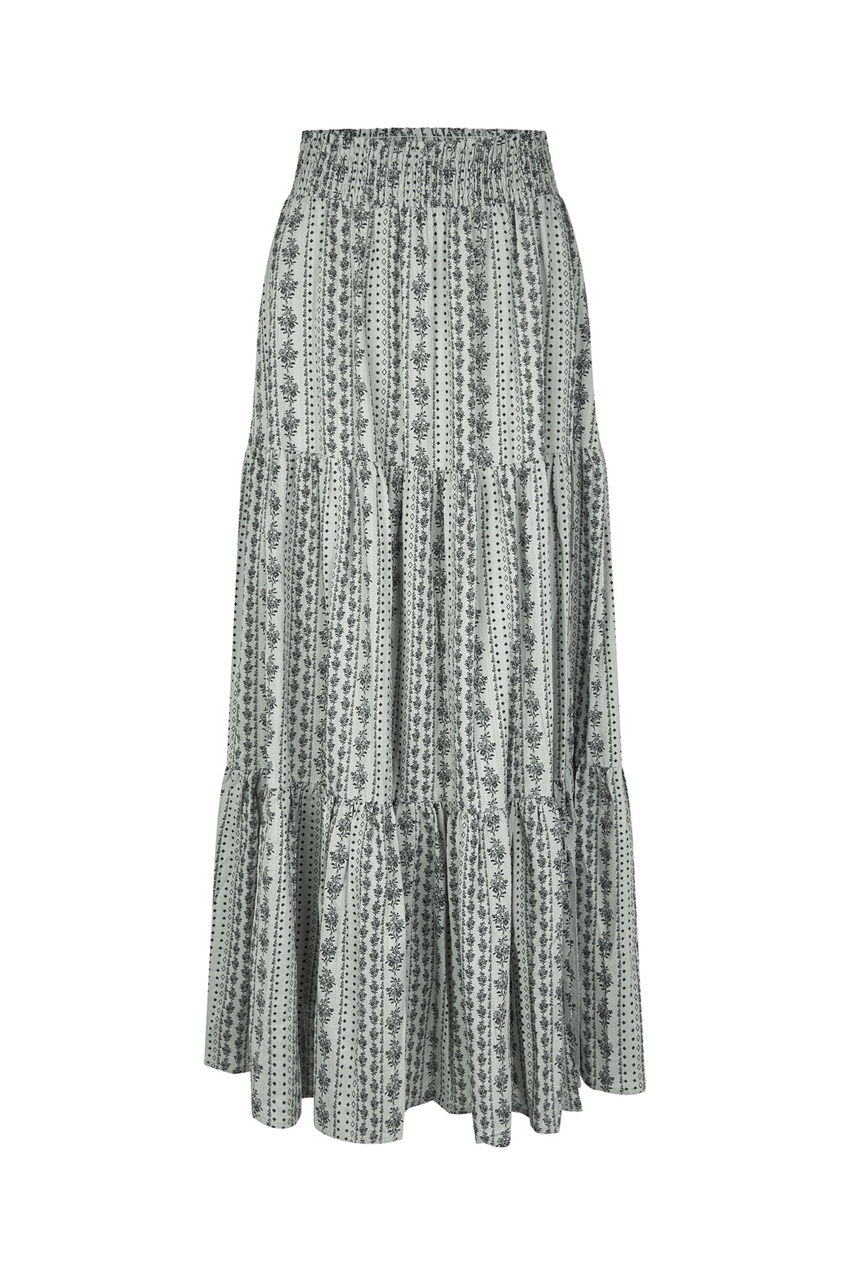 Lollys Laundry DiamondLL Maxi Nederdel Skirt Støvet grøn
