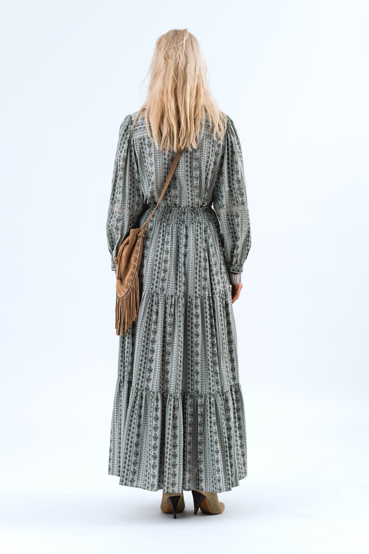 Lollys Laundry DiamondLL Maxi Nederdel Skirt Støvet grøn