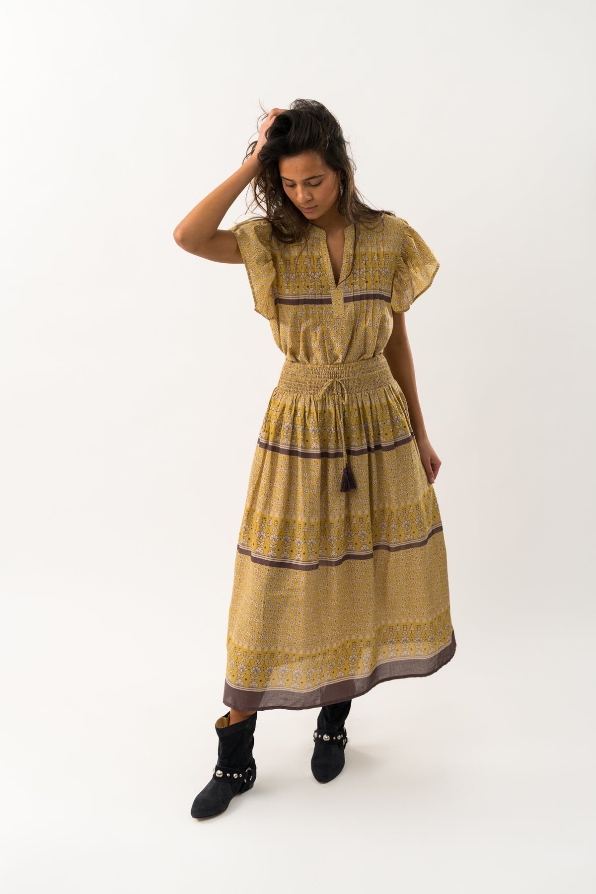 Lollys Laundry DiamondLL Maxi Nederdel Skirt Honninggul