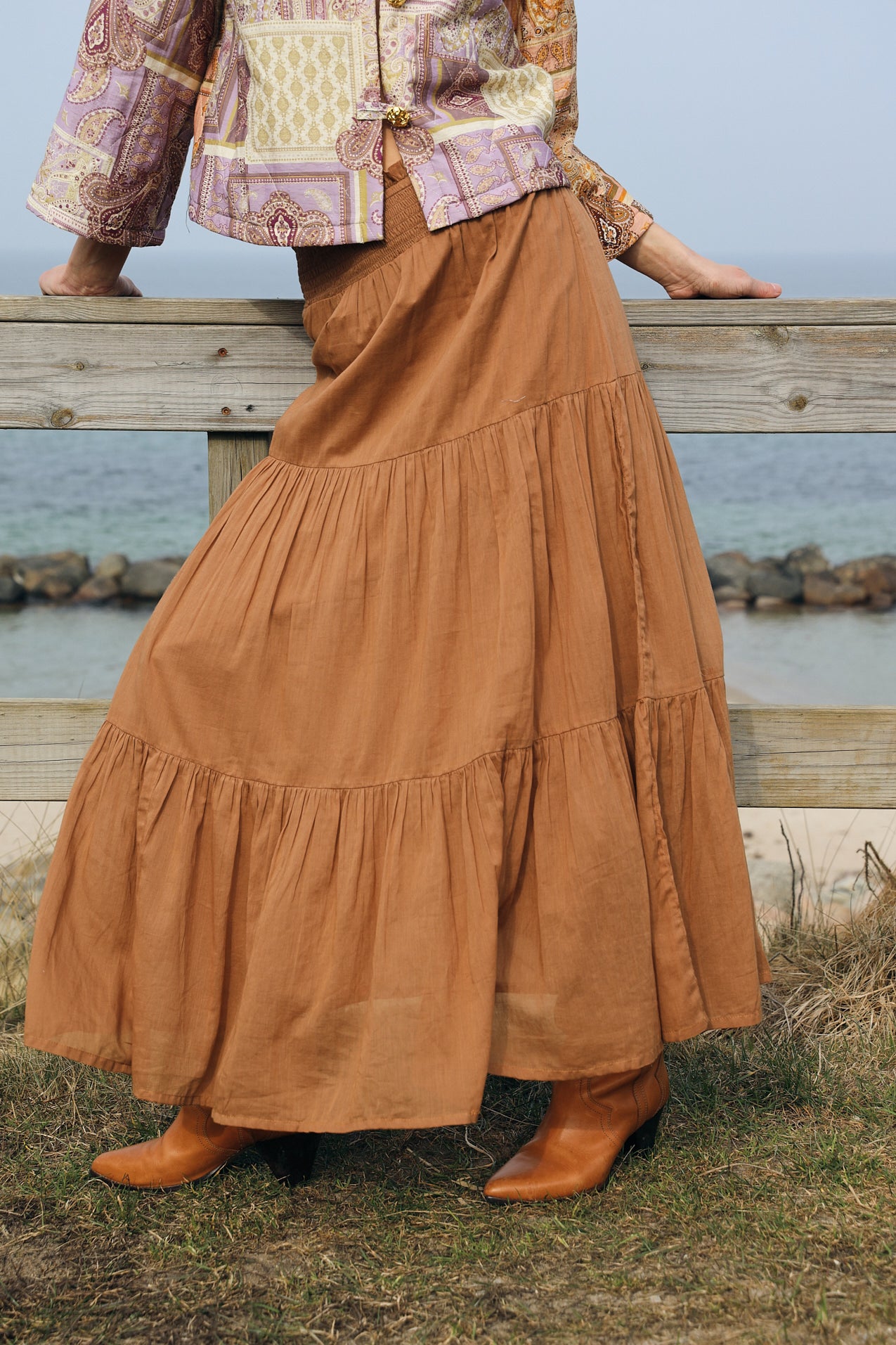 Lollys Laundry DiamondLL Maxi Nederdel Skirt Camelbrun