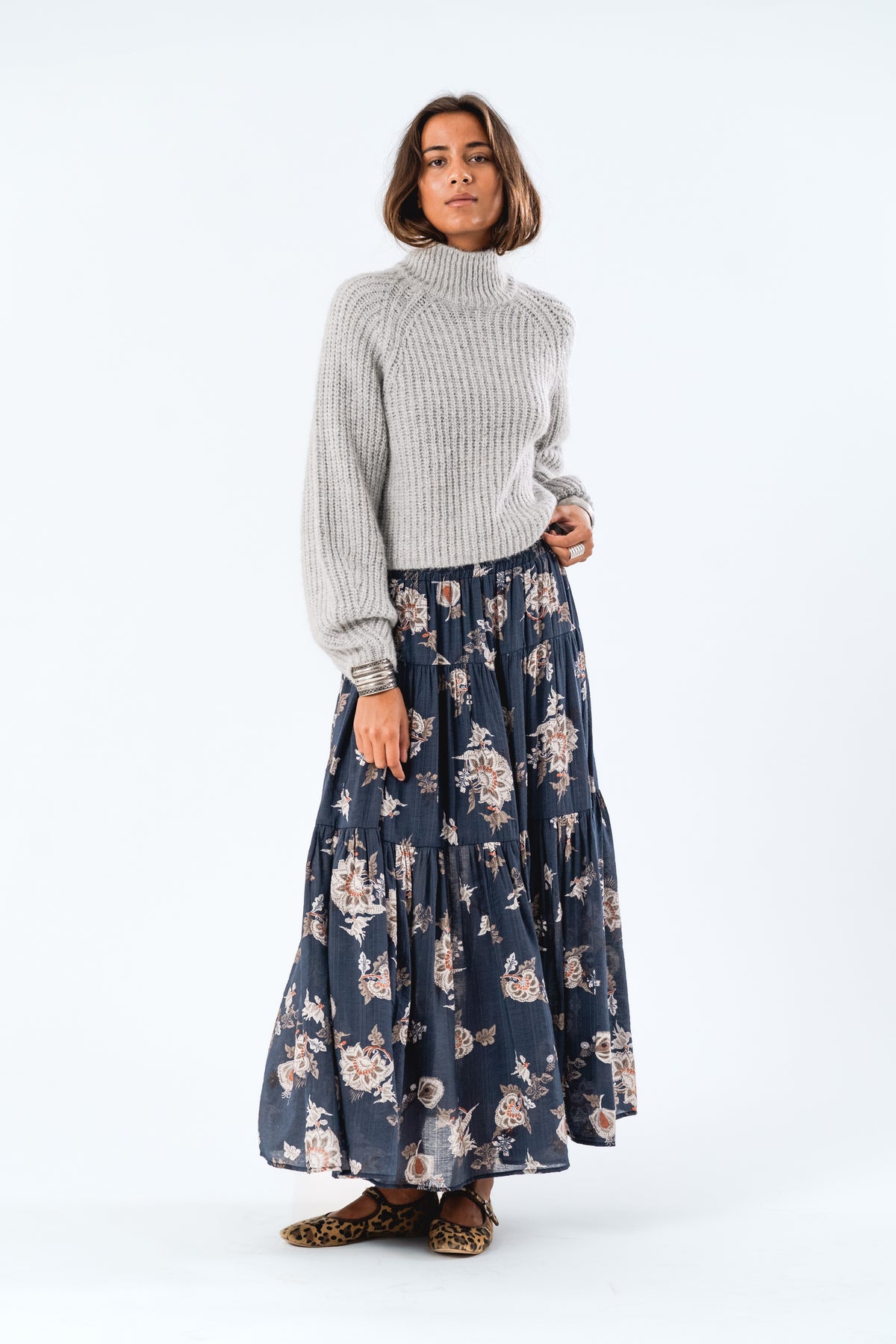 Lollys Laundry ElioLL Knit Jumper LS Jumper Lysegrå Melange