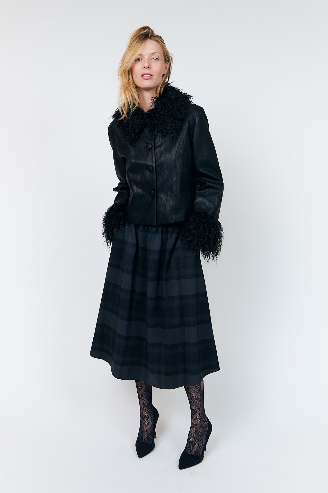 Lollys Laundry EllaLL Midi Nederdel Skirt Mørkegrå