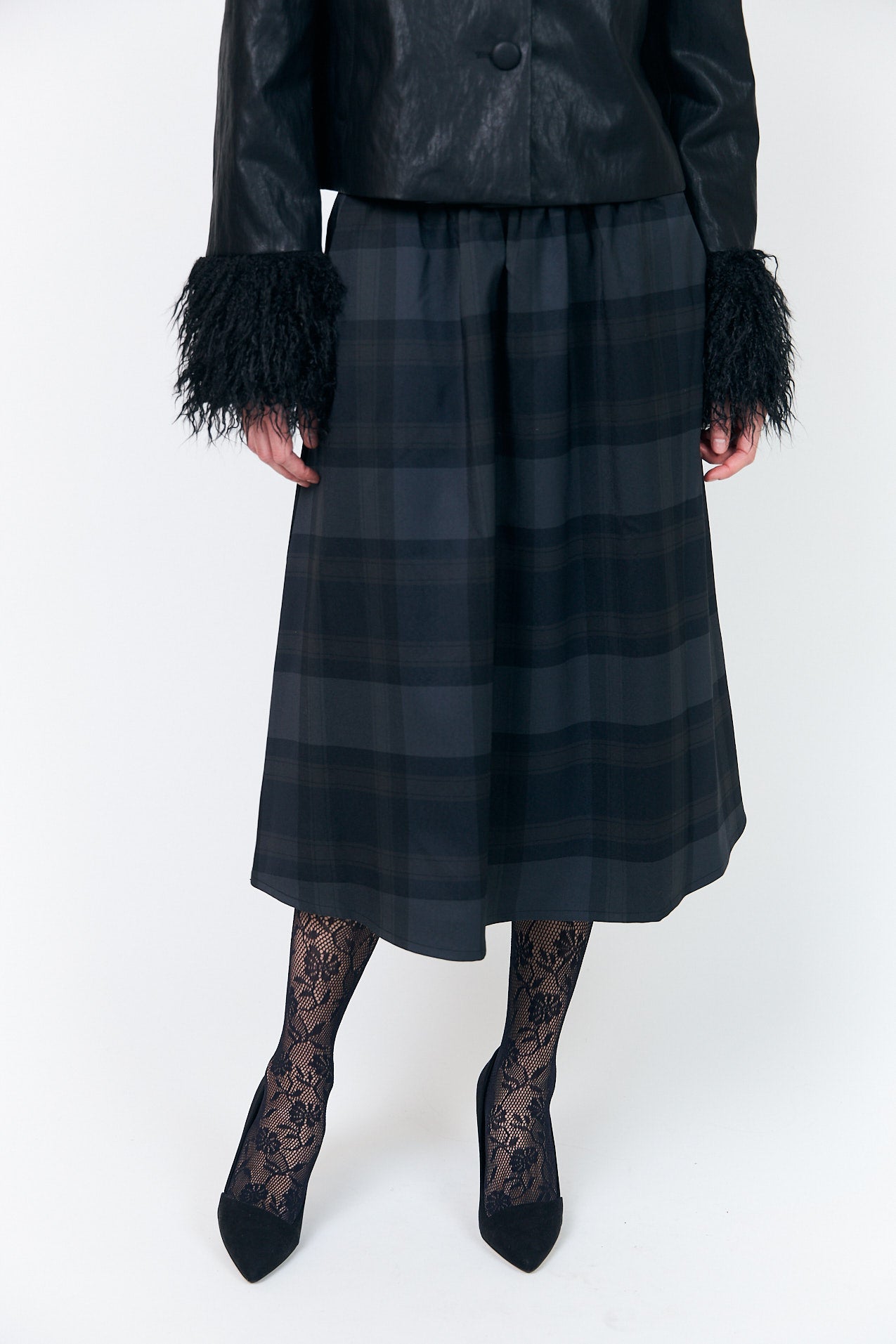 Lollys Laundry EllaLL Midi Nederdel Skirt Mørkegrå