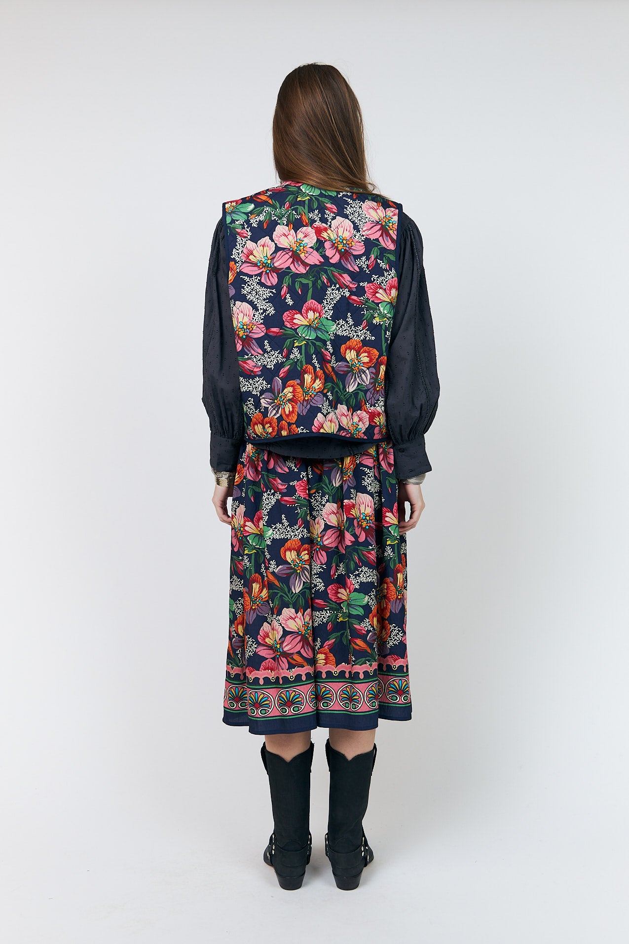 Lollys Laundry EllaLL Midi Nederdel Skirt Blomsterprint