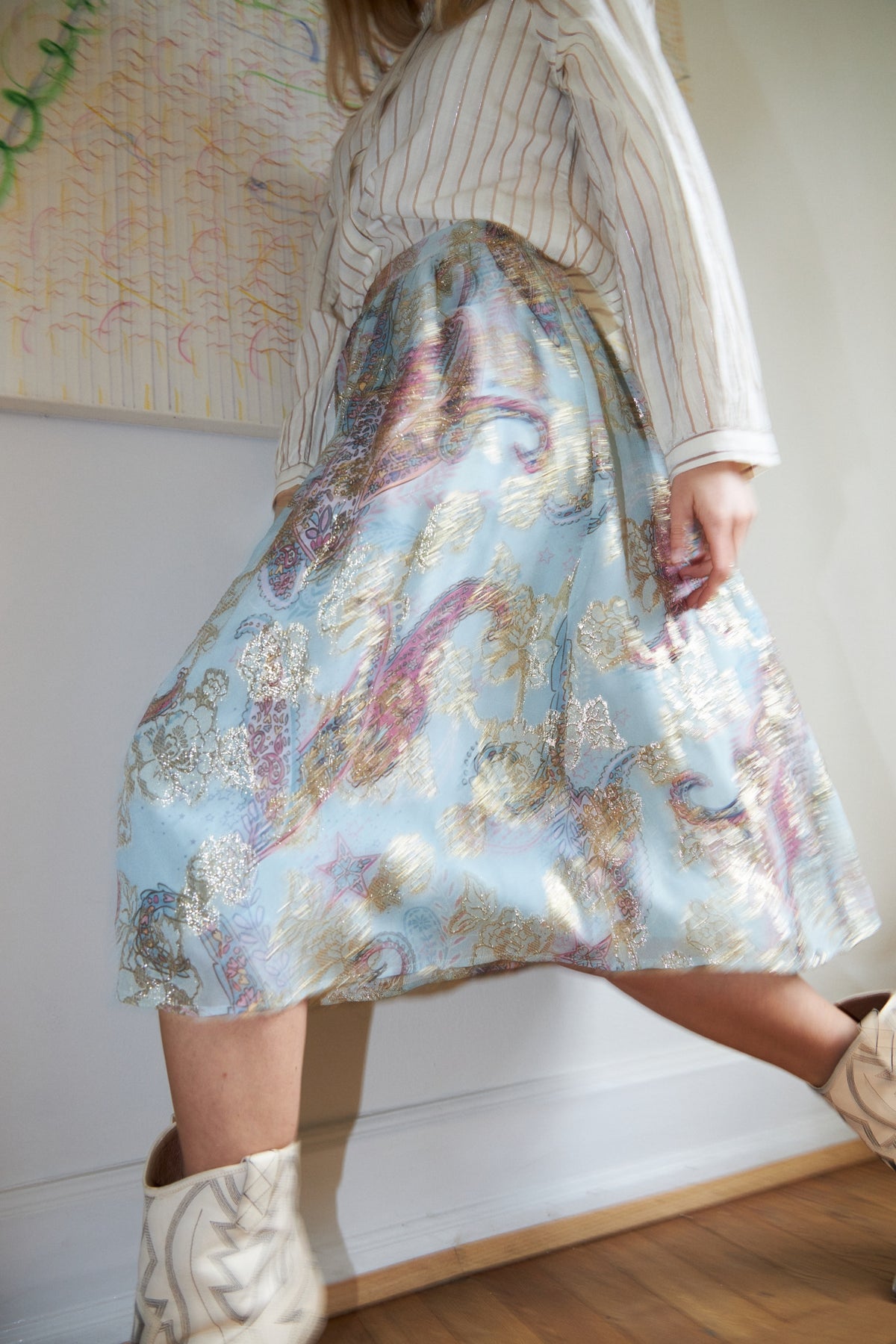 Lollys Laundry EllaLL Midi Skirt Skirt Lyseblå