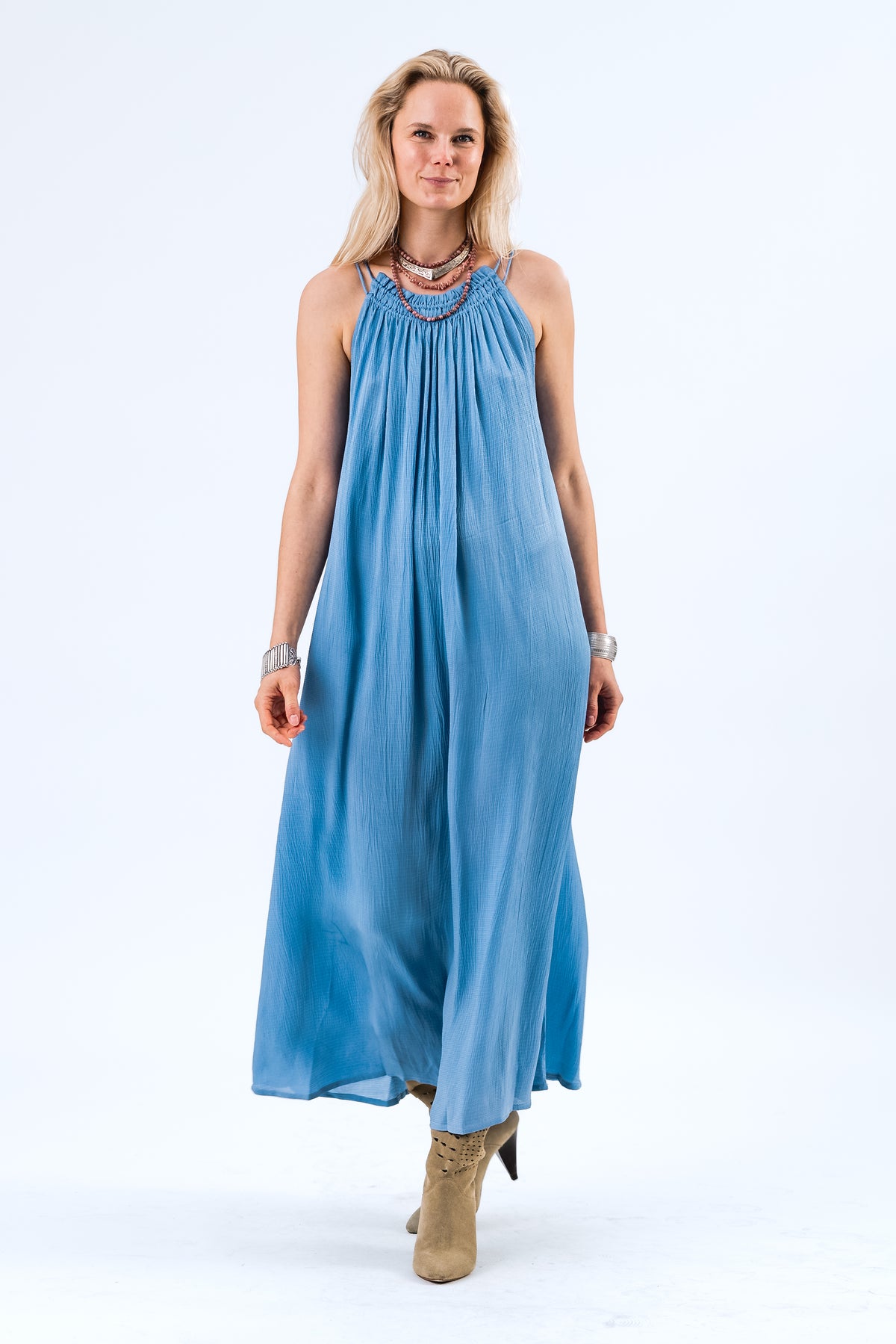 Lollys Laundry EmmelineLL Maxi Kjole Dress Blå