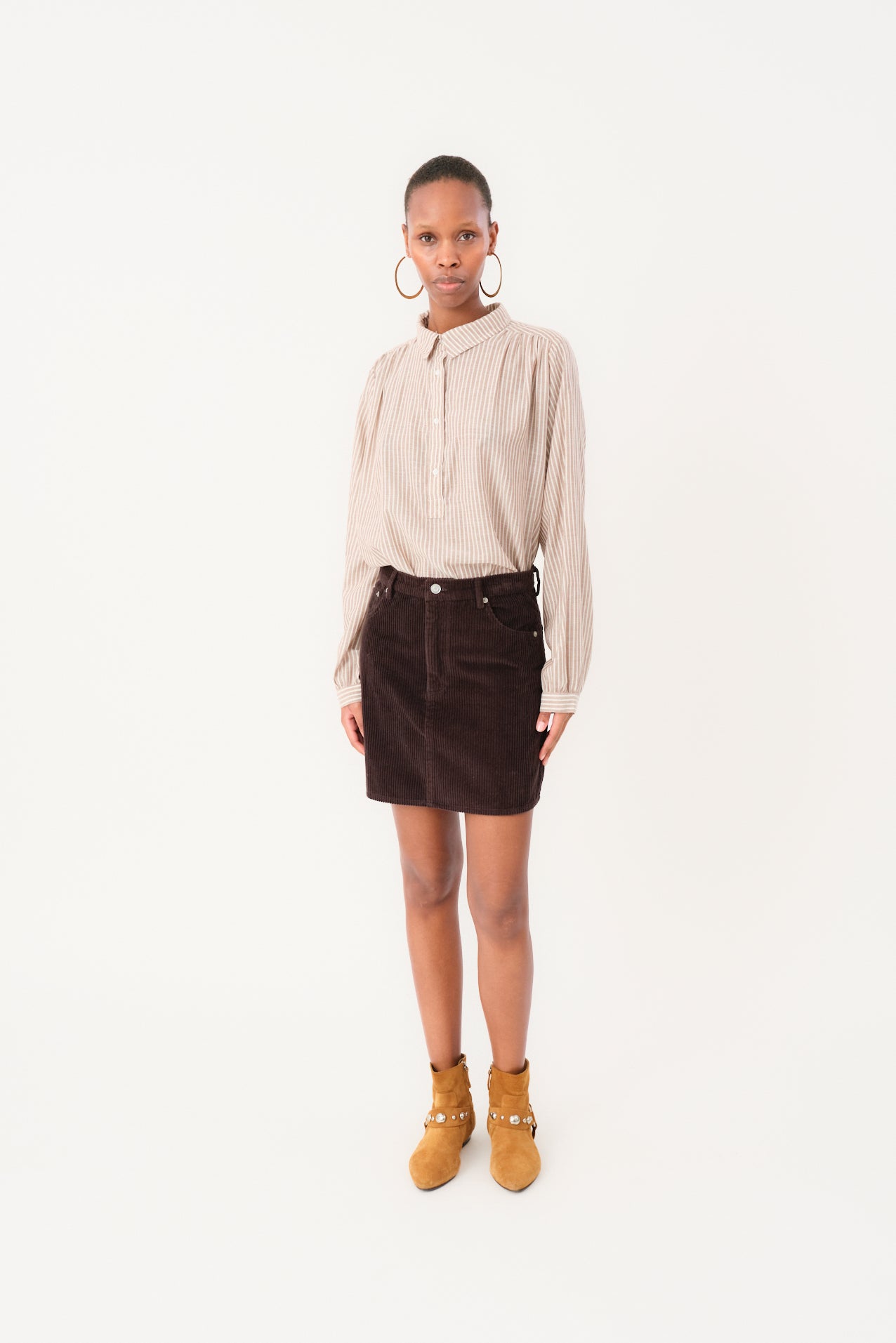 Lollys Laundry EvasLL Kort Nederdel Skirt 87 Dark Mokka