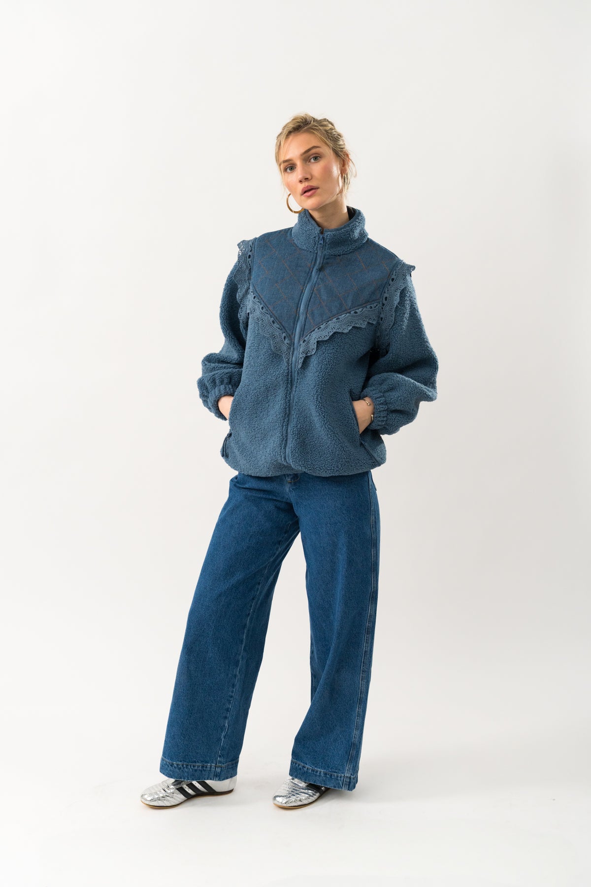 Lollys Laundry FalLL Teddyjakke Outerwear Dæmpet blå