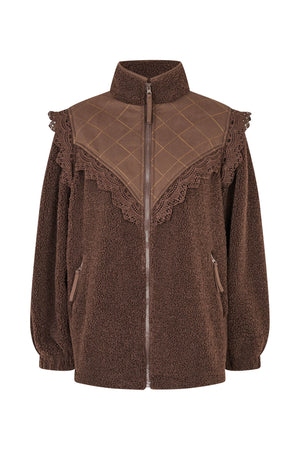Lollys Laundry FalLL Teddyjakke Outerwear Mørkebrun