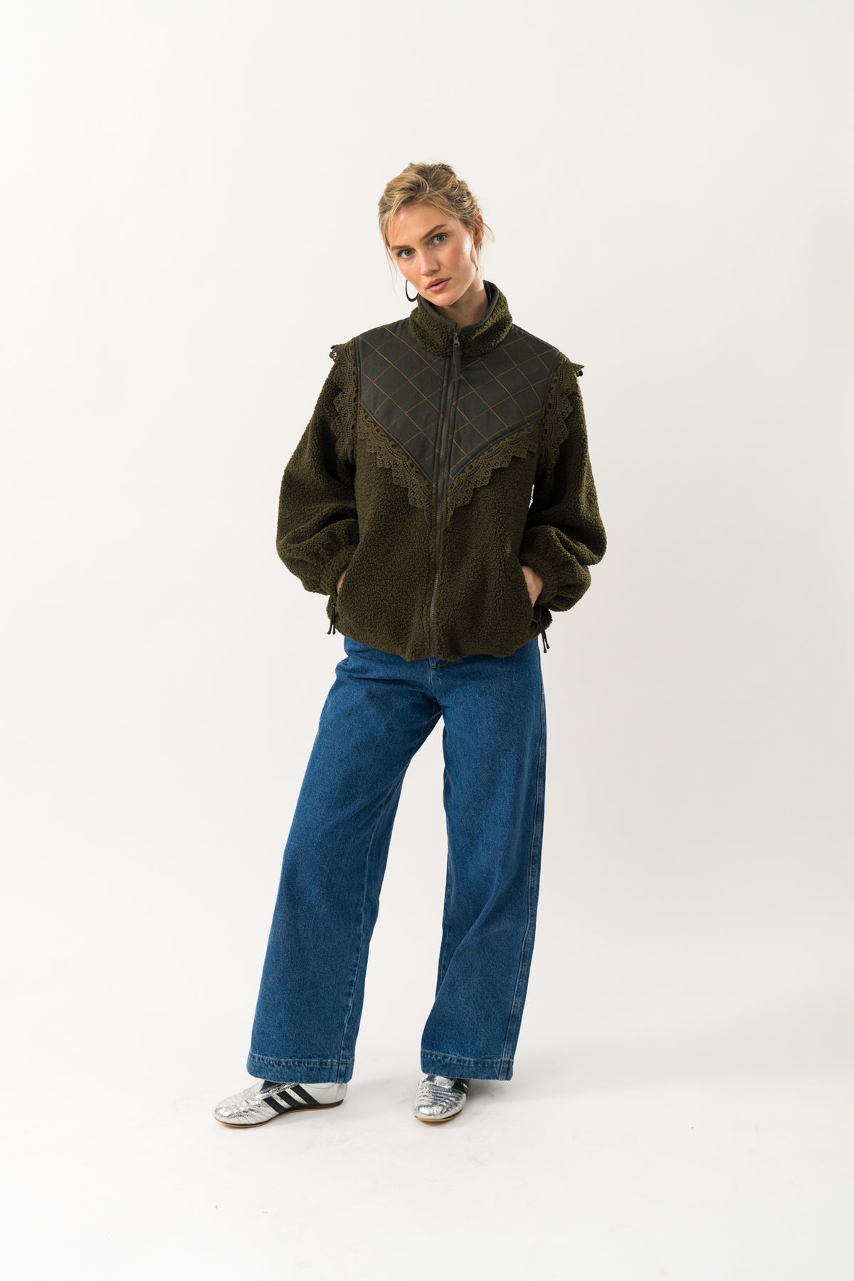Lollys Laundry FalLL Teddyjakke Outerwear Mørkegrøn