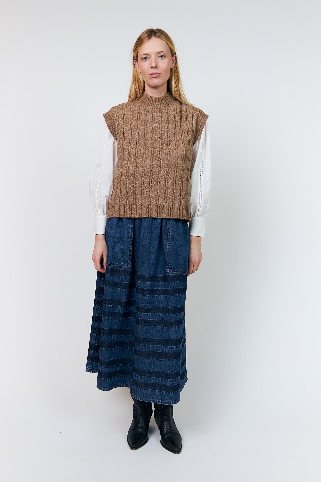 Lollys Laundry FinnLL Knit Vest Vest Camelbrun