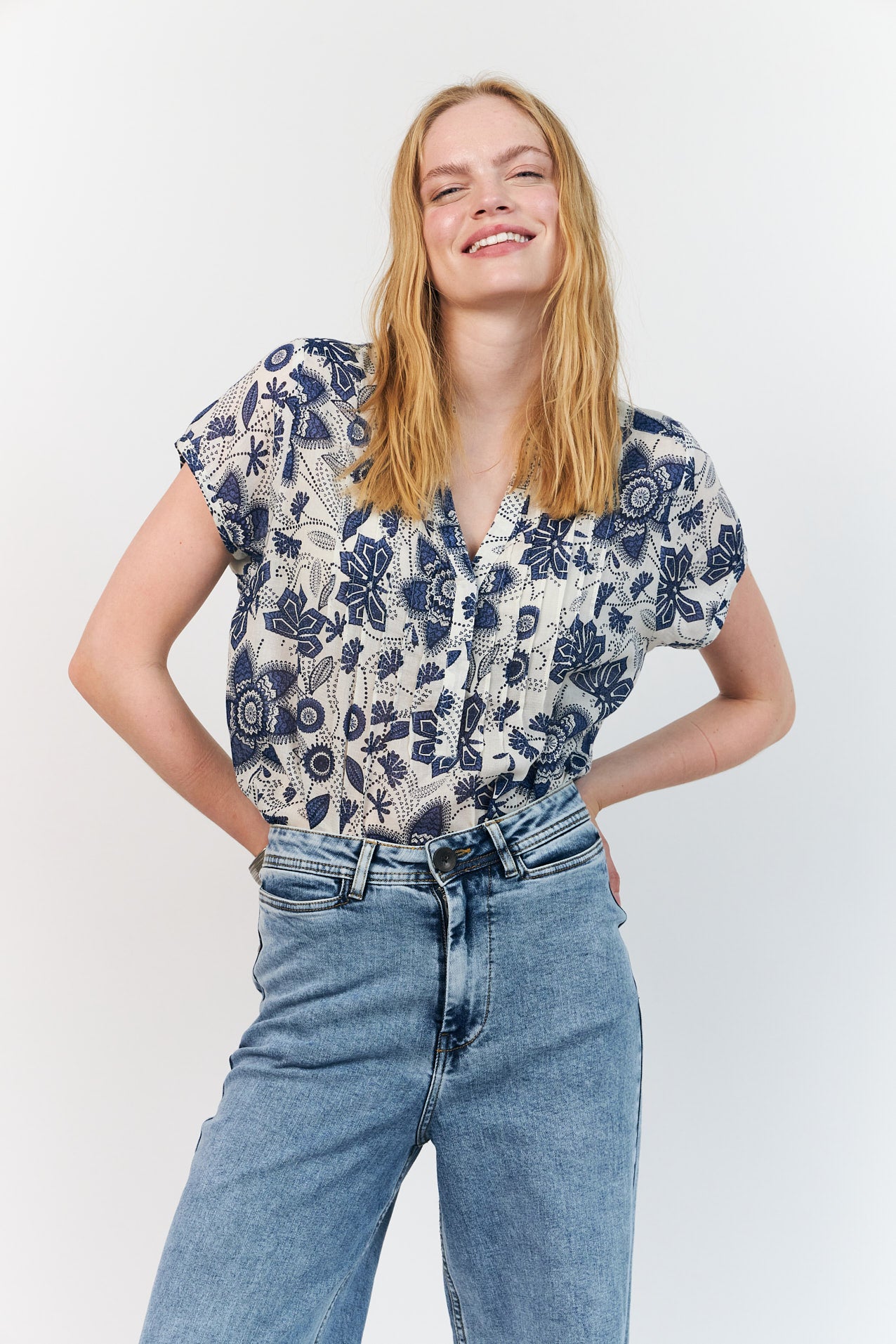 HeatherLL Bluse - Blå