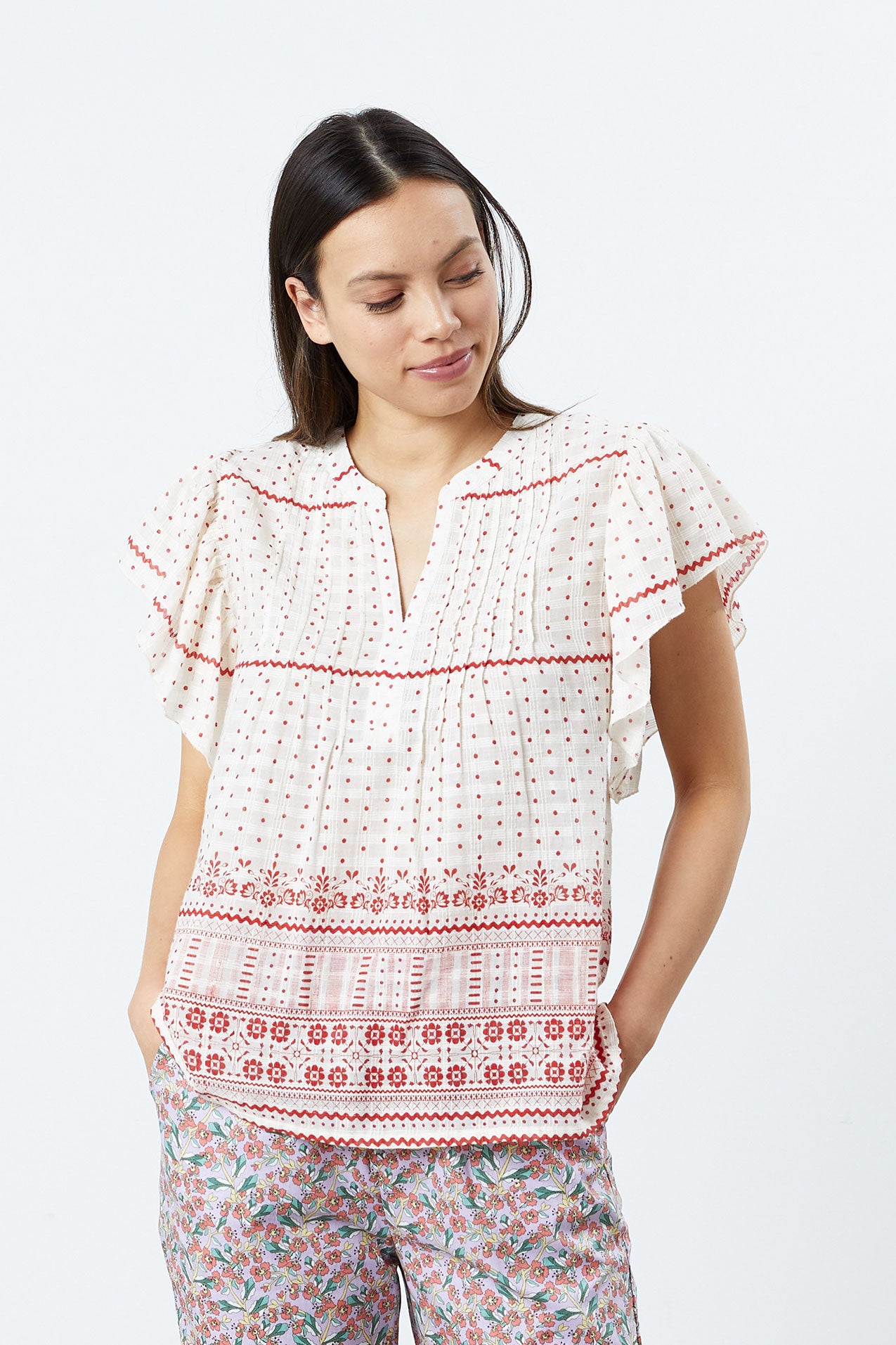 Lollys Laundry Isabel Top Top 76 Dot Print