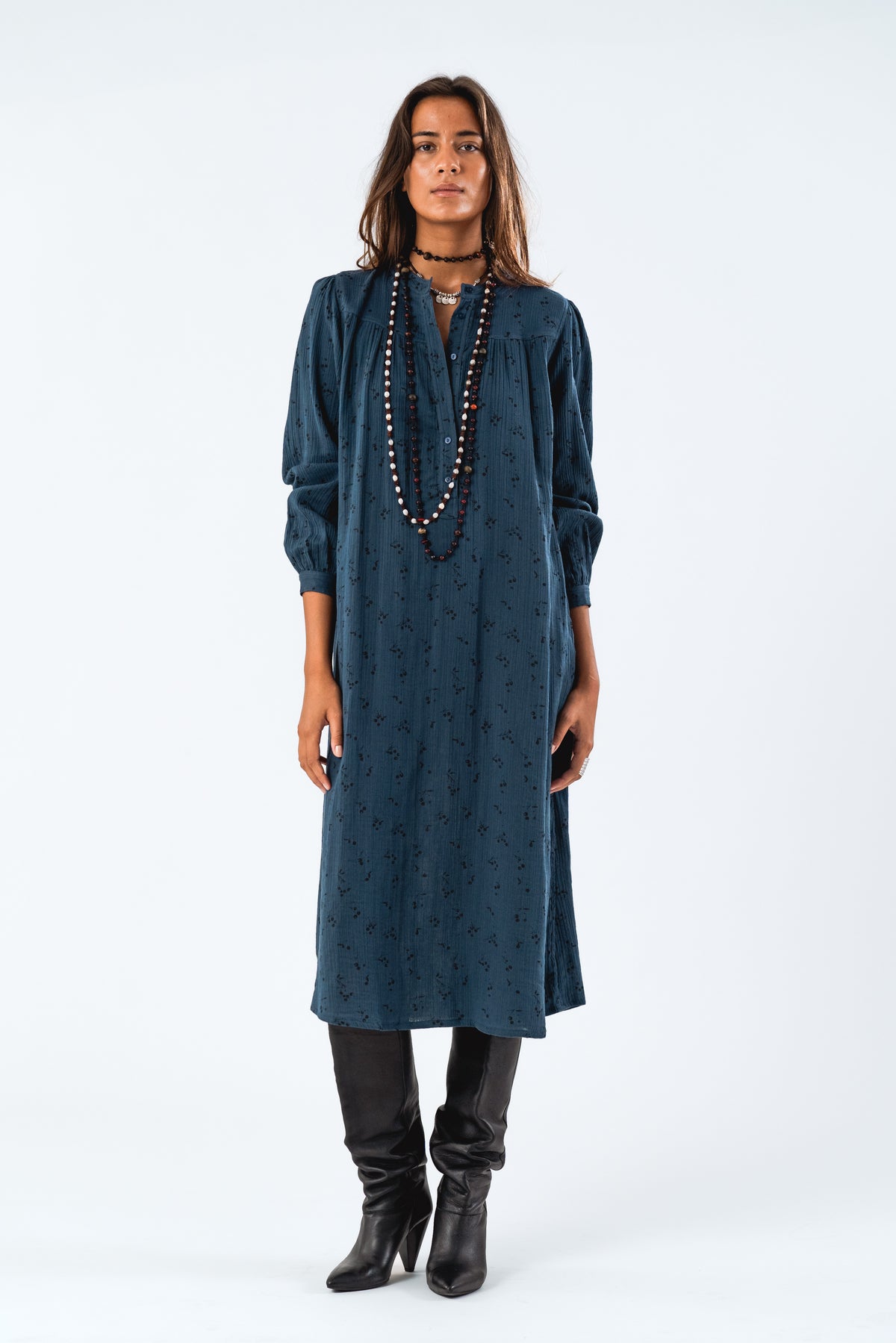 Lollys Laundry JessLL Midi Dress LS Dress Mørkeblå
