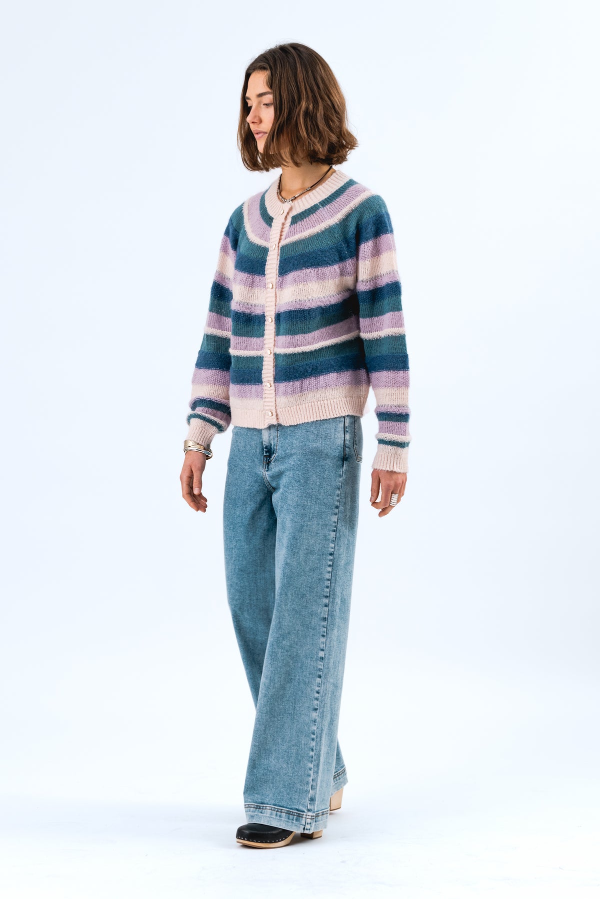 Lollys Laundry JorkLL Strikjakke Cardigan Lavendel
