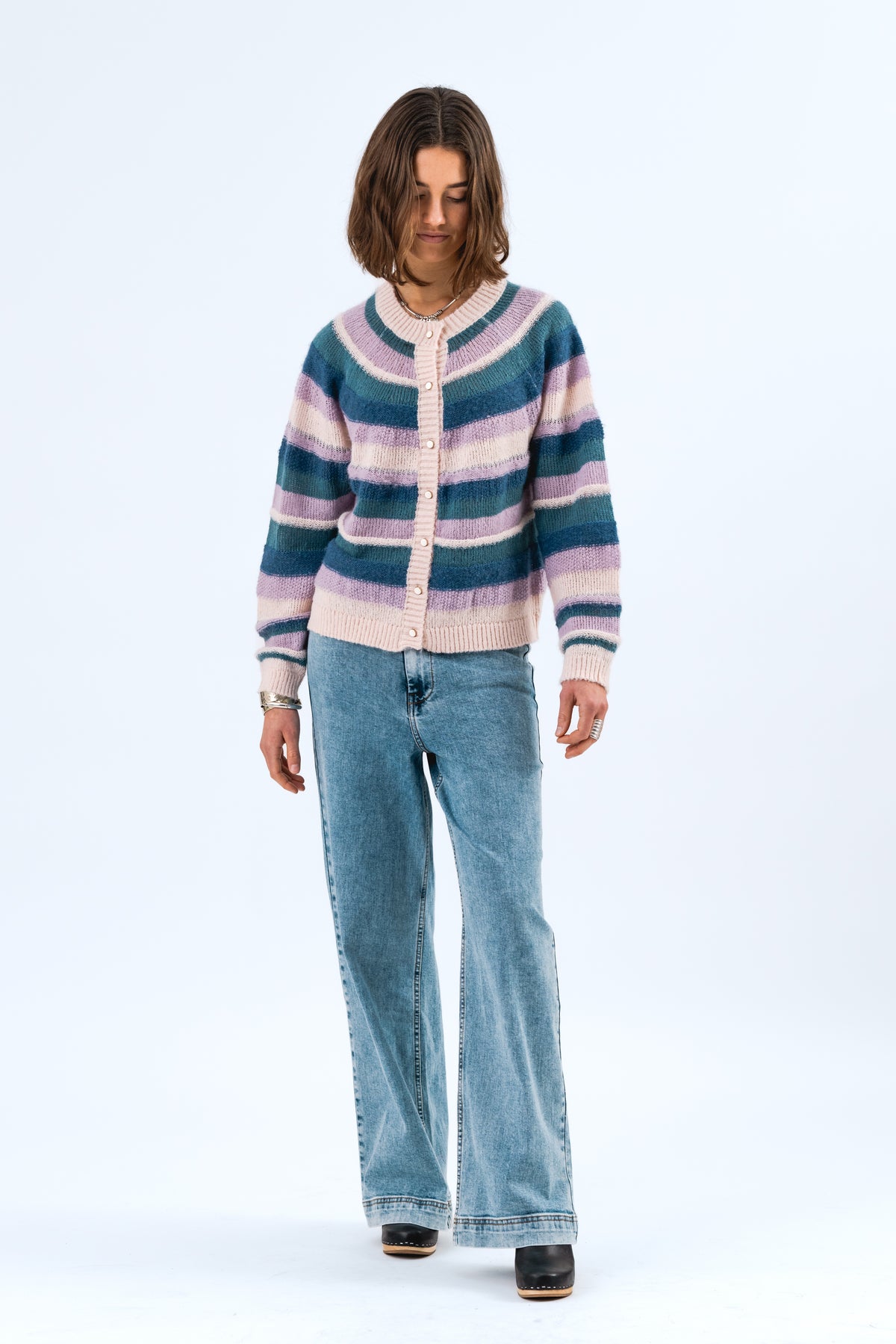 Lollys Laundry JorkLL Strikjakke Cardigan Lavendel