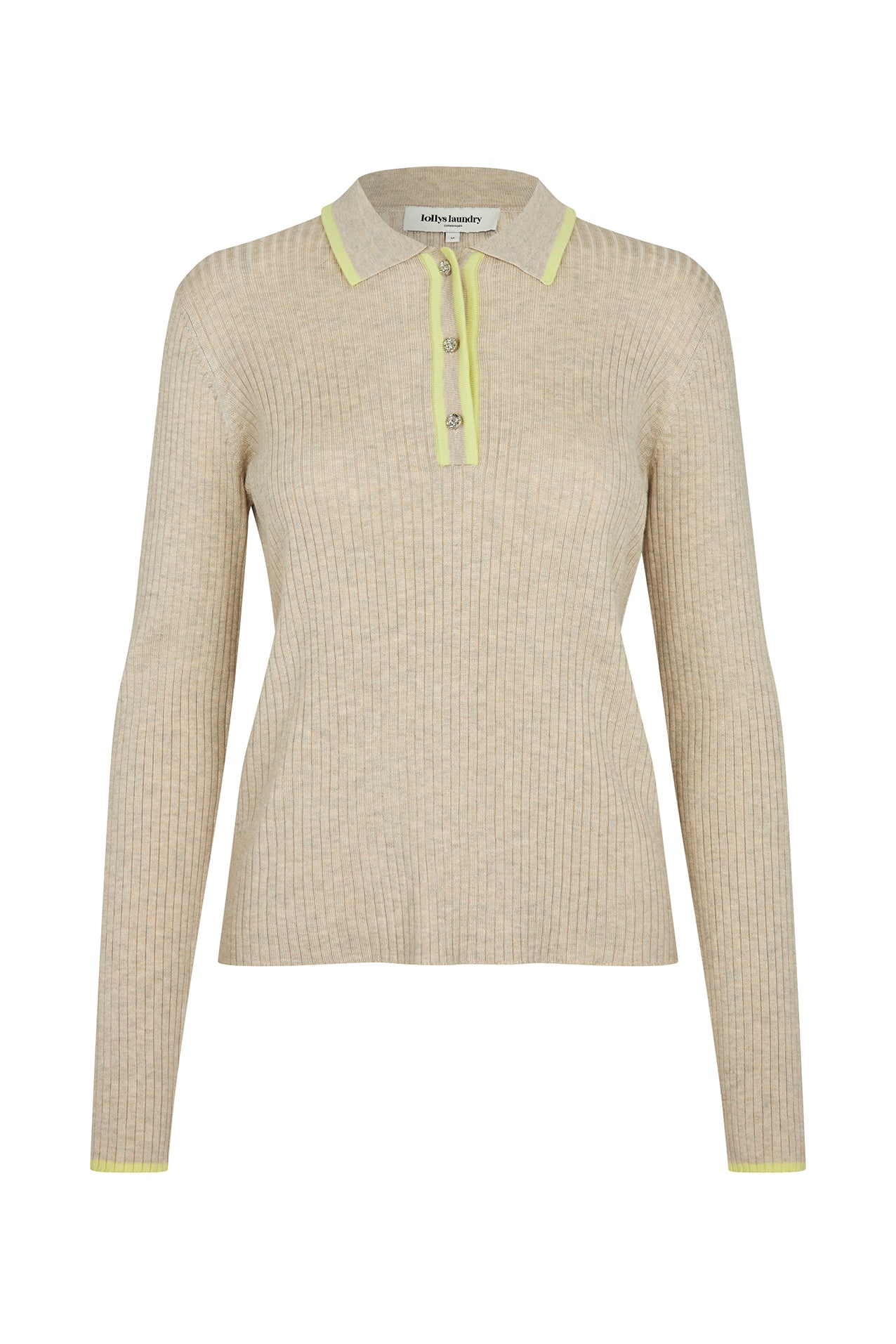 Lollys Laundry JulioLL Strik Polo Jumper 08 Beige
