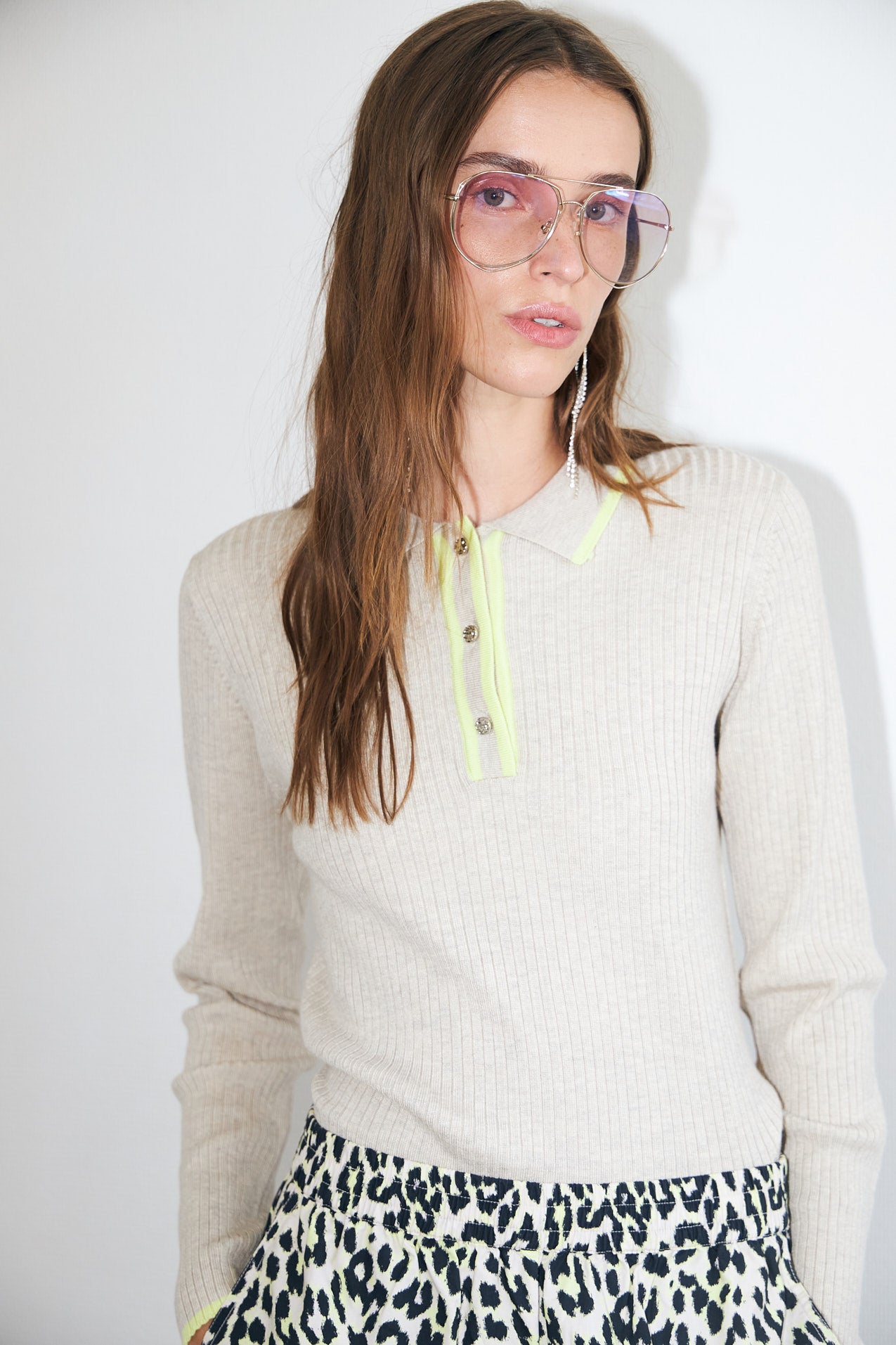 Lollys Laundry JulioLL Strik Polo Jumper 08 Beige