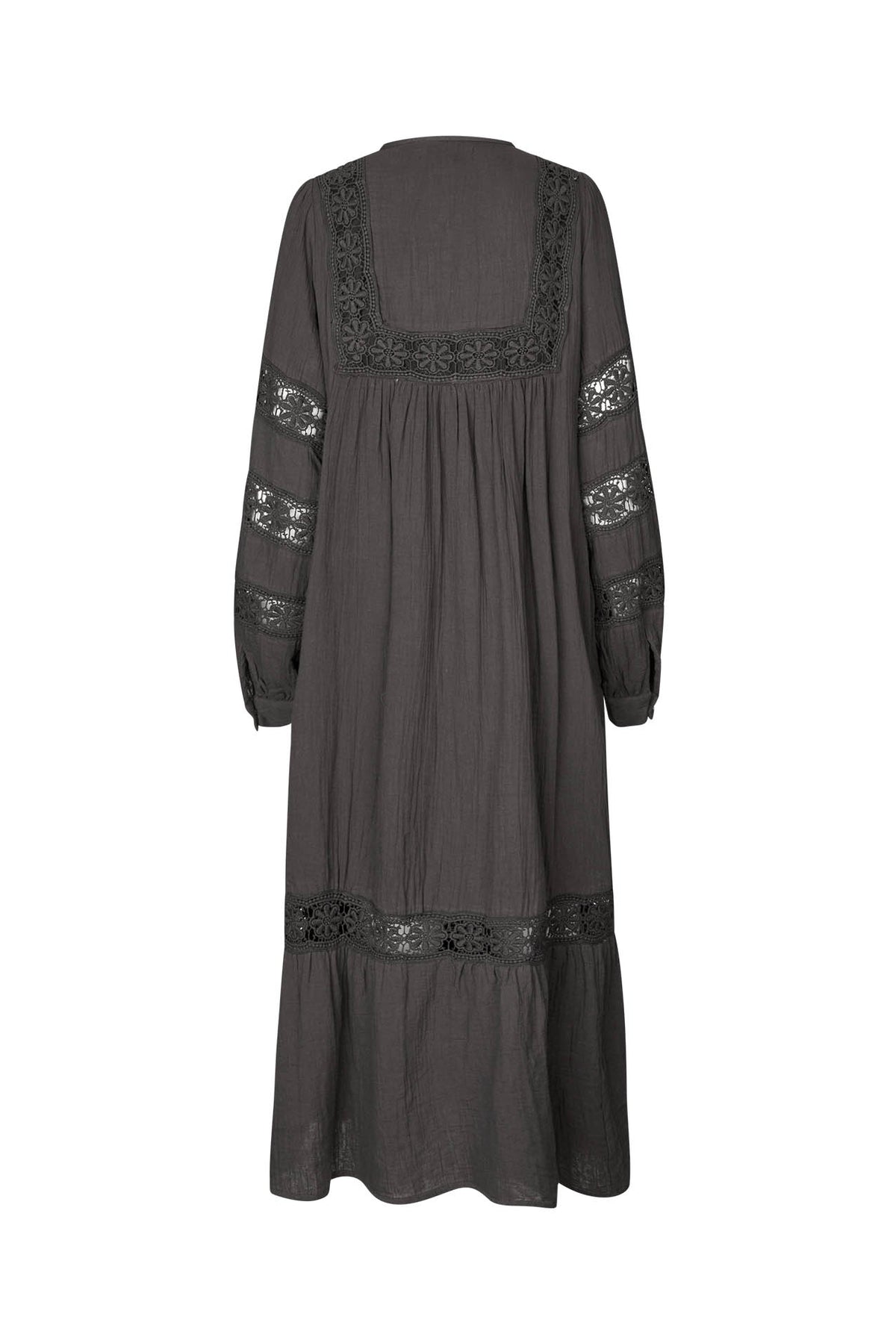 LatourLL Lace Maxi Kjole - Mørkebrun