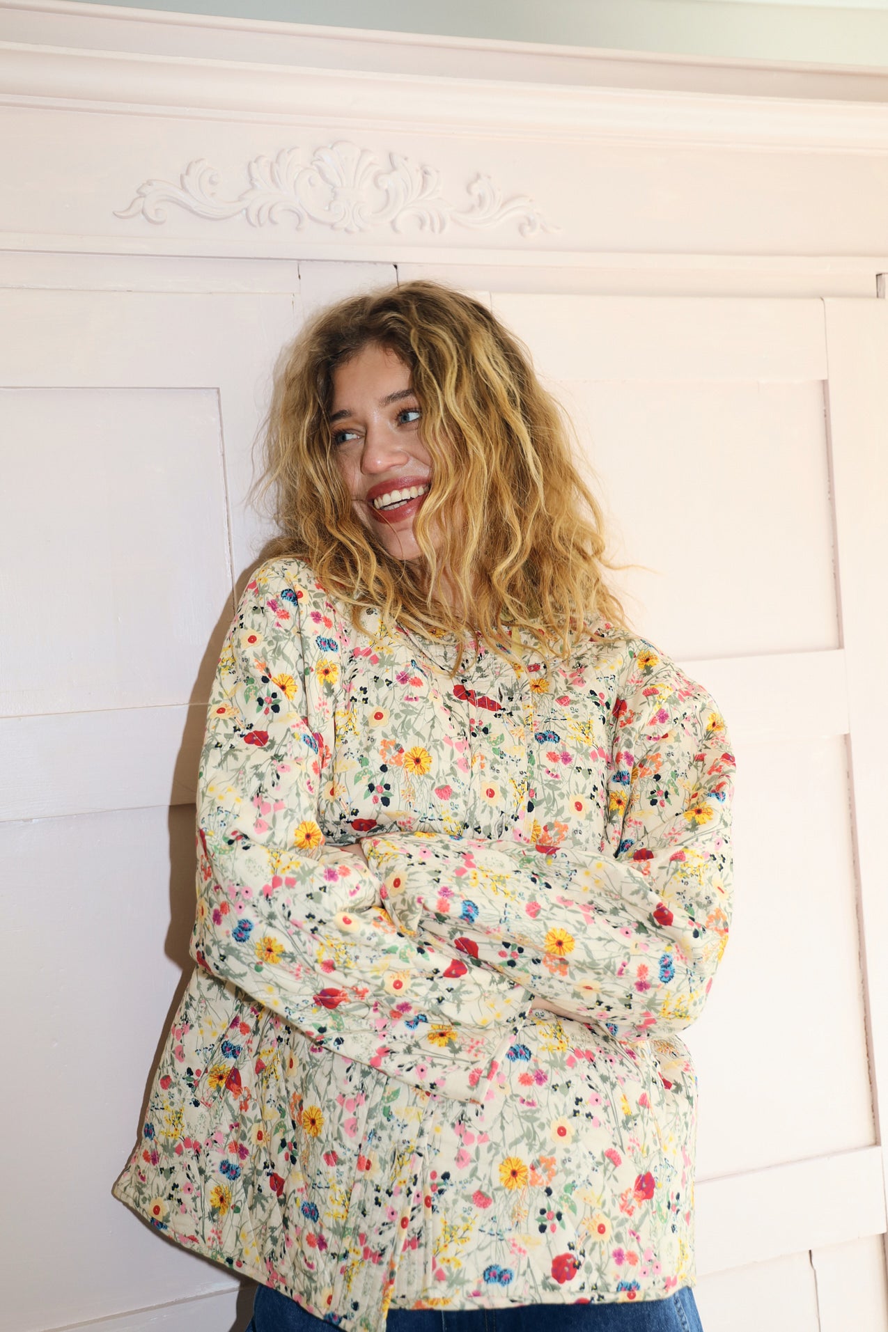 LilyLL Quiltet Jakke - Blomsterprint